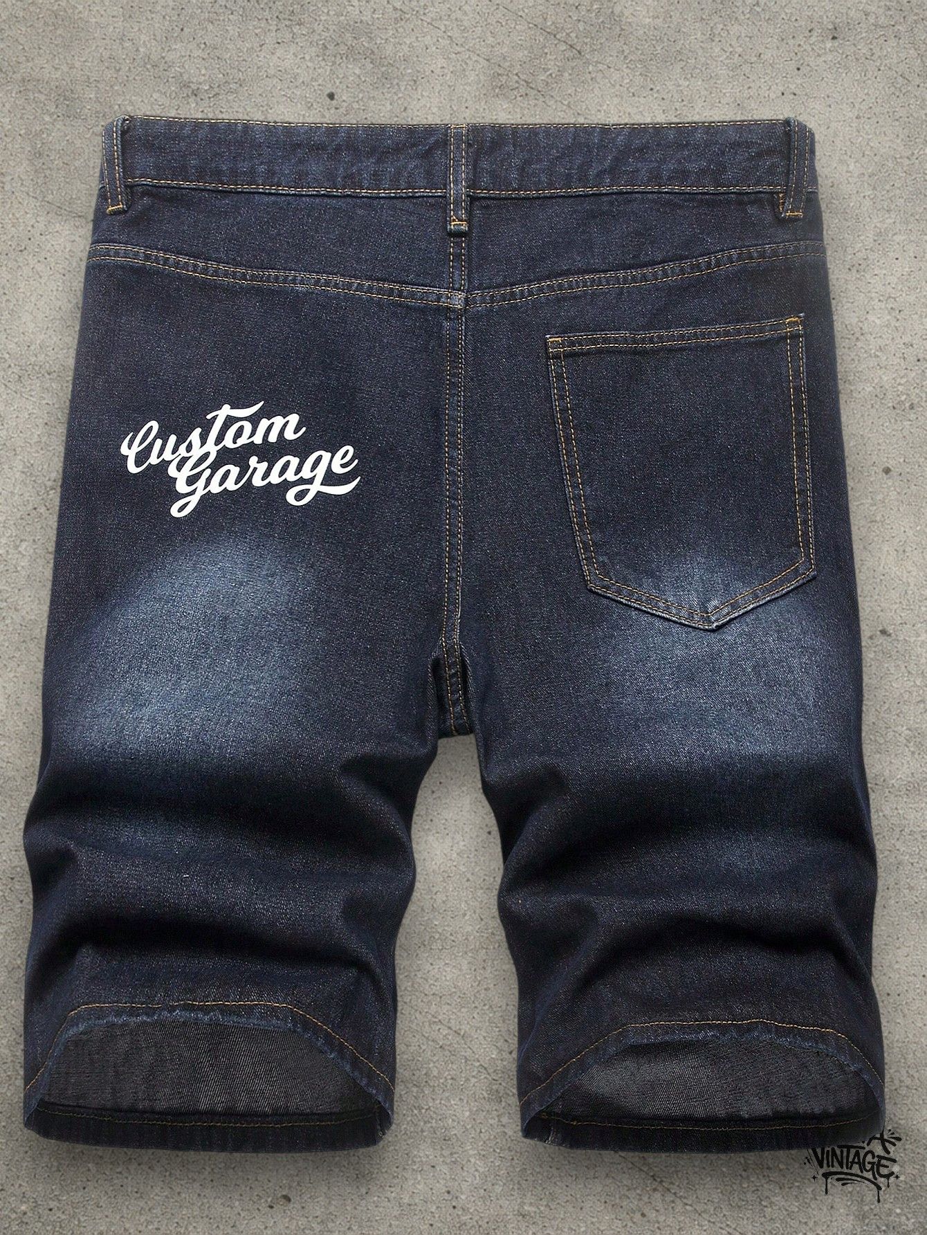 Vintage Washed dark blue shorts Size US 32 / EU 48 - 3 Thumbnail