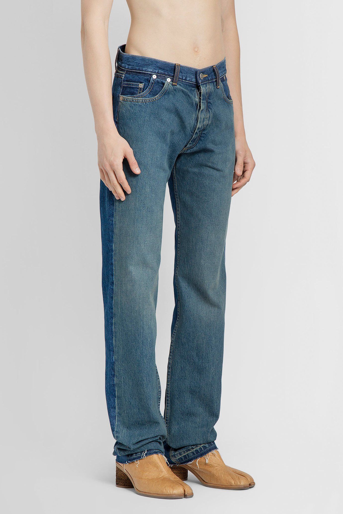 Maison Margiela × Ralph Lauren × The Row Maison Margiela Two-Toned Deconstructed Jeans Size US 30 / EU 46 - 2 Thumbnail