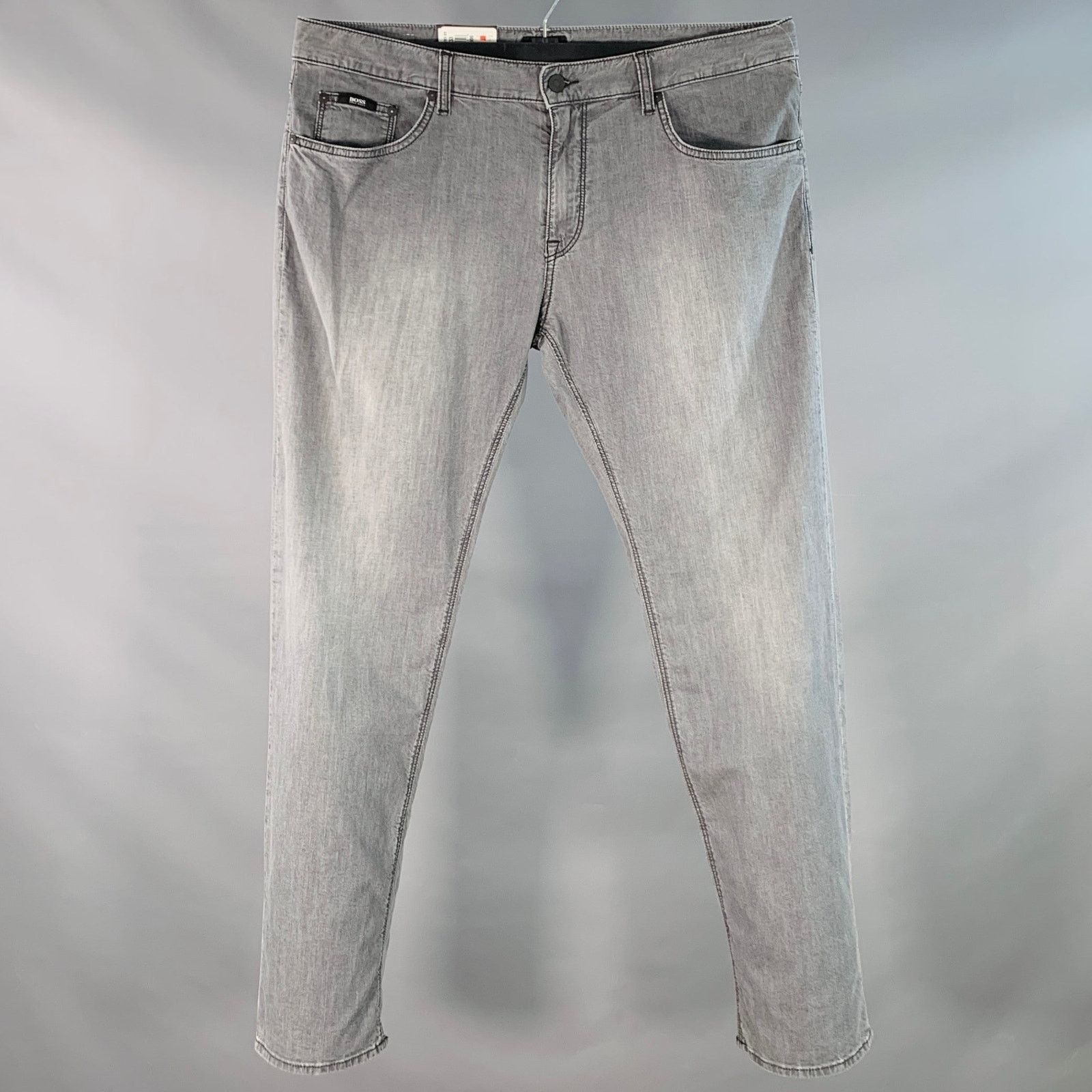 Hugo Boss Size 36 Grey Cotton Blend Straight Five Pockets Jeans Size US 36 / EU 52 - 1 Thumbnail