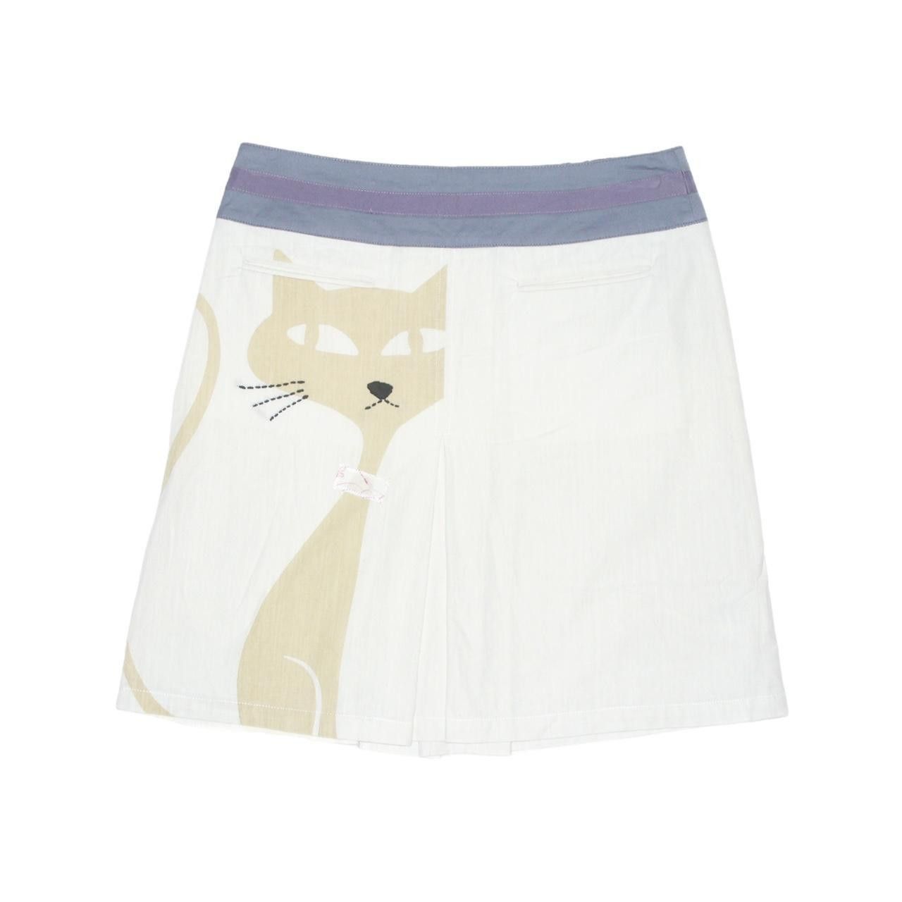 Other vintage French skirt with kitty pattern Size 28" / US 6 / IT 42 - 2 Thumbnail