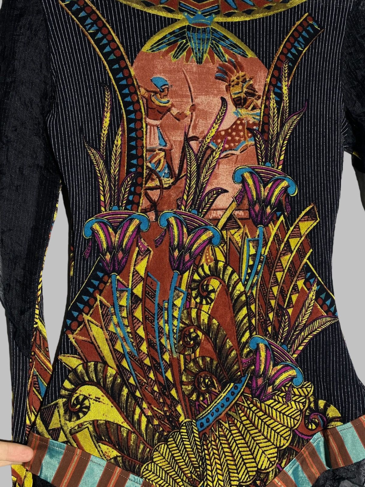 Designer × Vintage Save The Queen Women Art To Wear Top Blouse Button Up Size S / US 4 / IT 40 - 4 Thumbnail