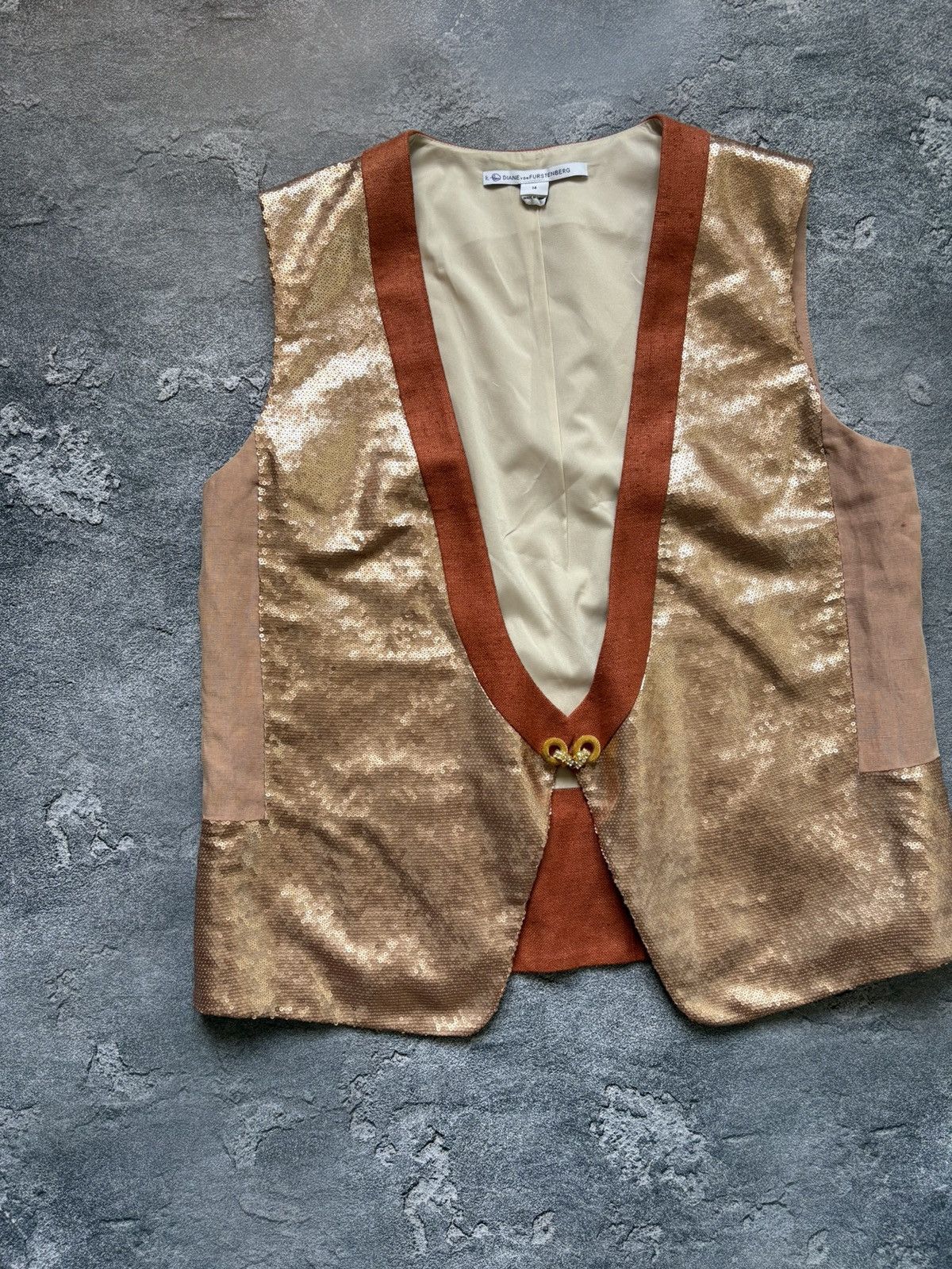 Diane von Furstenberg Diane Von Furstenberg Y2K Sequin Vest & Pants Set Suit Rare Size M / US 6-8 / IT 42-44 - 4 Thumbnail