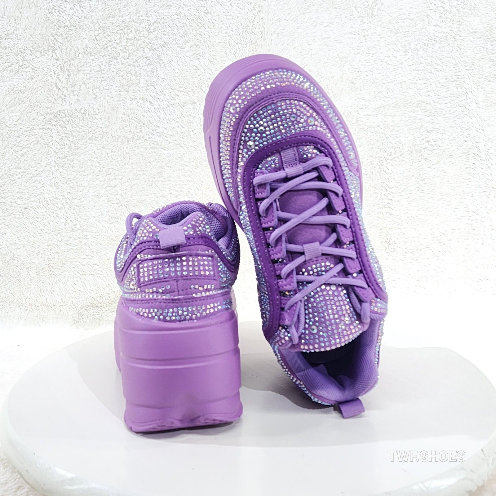 Other Ultra Cush Lilac Purple Rhinestone Platform Sneakers (US Sho Size US 6 / IT 36 - 4 Thumbnail
