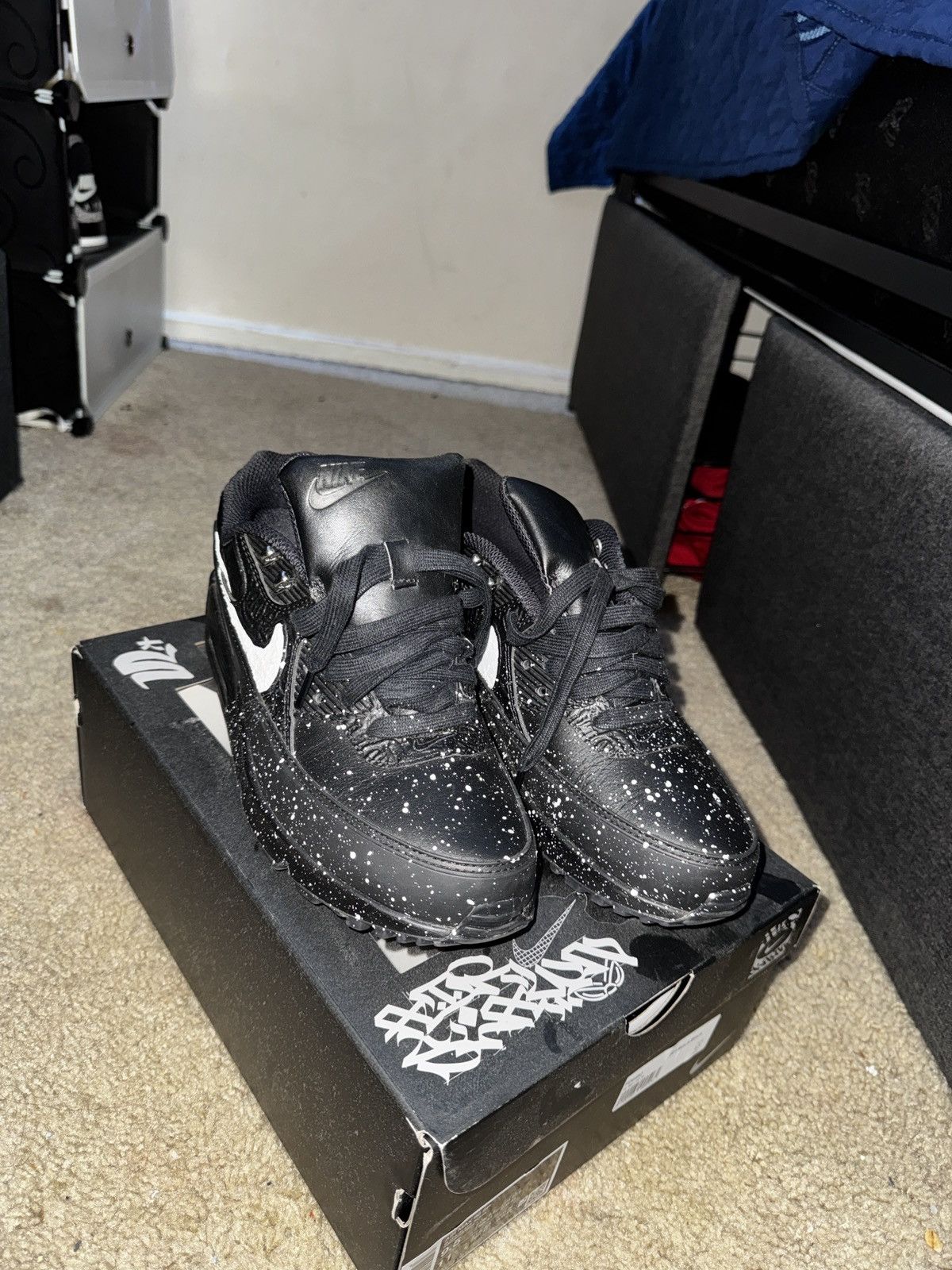 Nike Slawn x Nike Air Max 90 ‘ Black ‘ Size US 9.5 / EU 42-43 - 2 Thumbnail