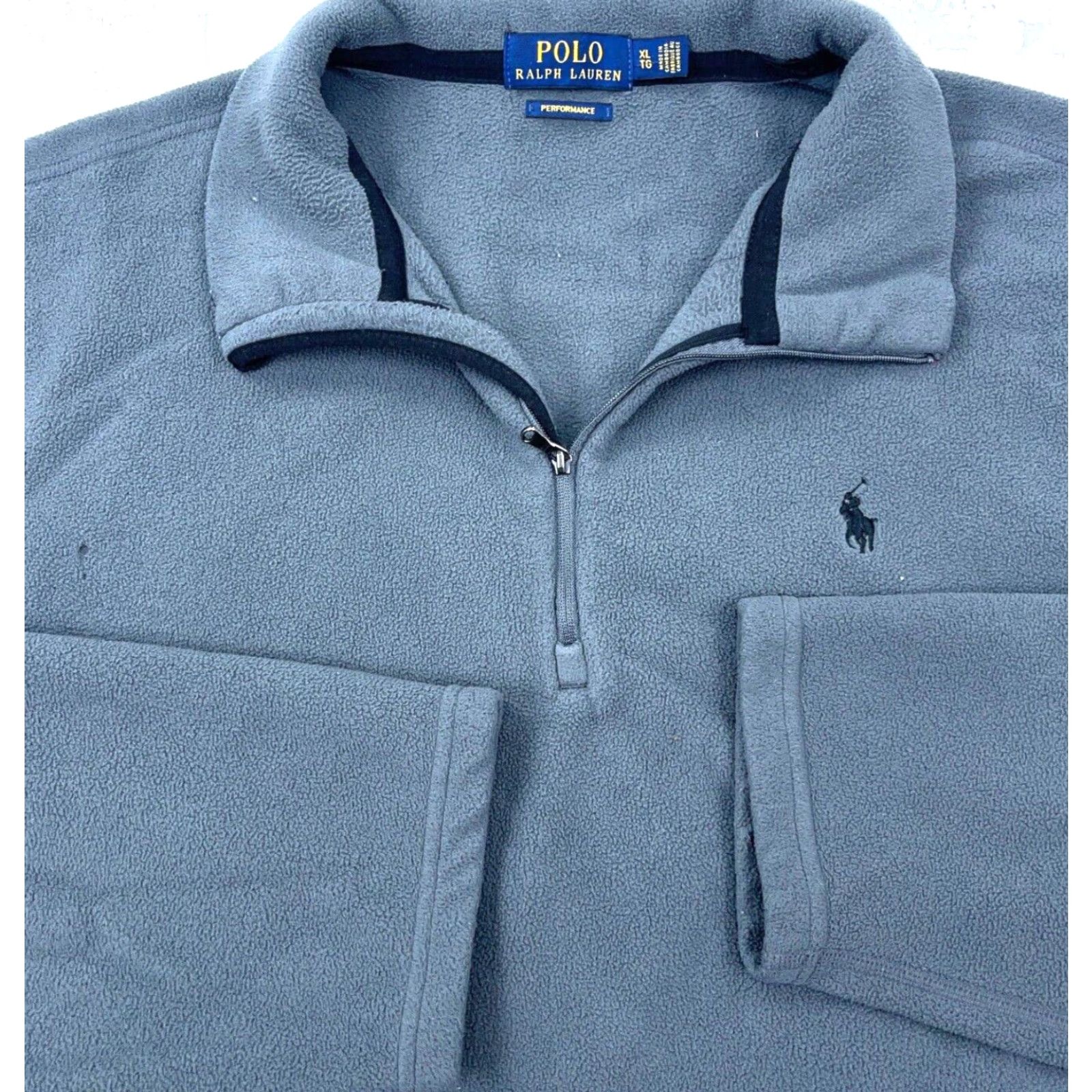 Polo Ralph Lauren Ralph Lauren Pullover Jacket Men XL Gray Black Fleece 1/4 Zip Polo Pony Size US XL / EU 56 / 4 - 3 Thumbnail
