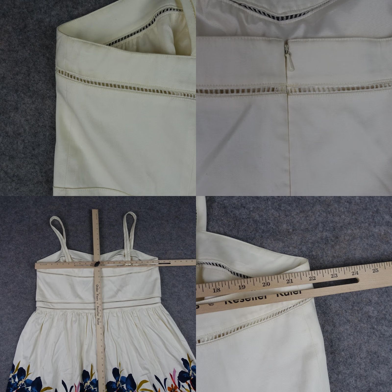 Adrianna Papell Adrianna Papell Dress Womens 24W White Floral Fit & Flare Sleeveless Sundress Size 4XL / US 24-26 - 9 Thumbnail