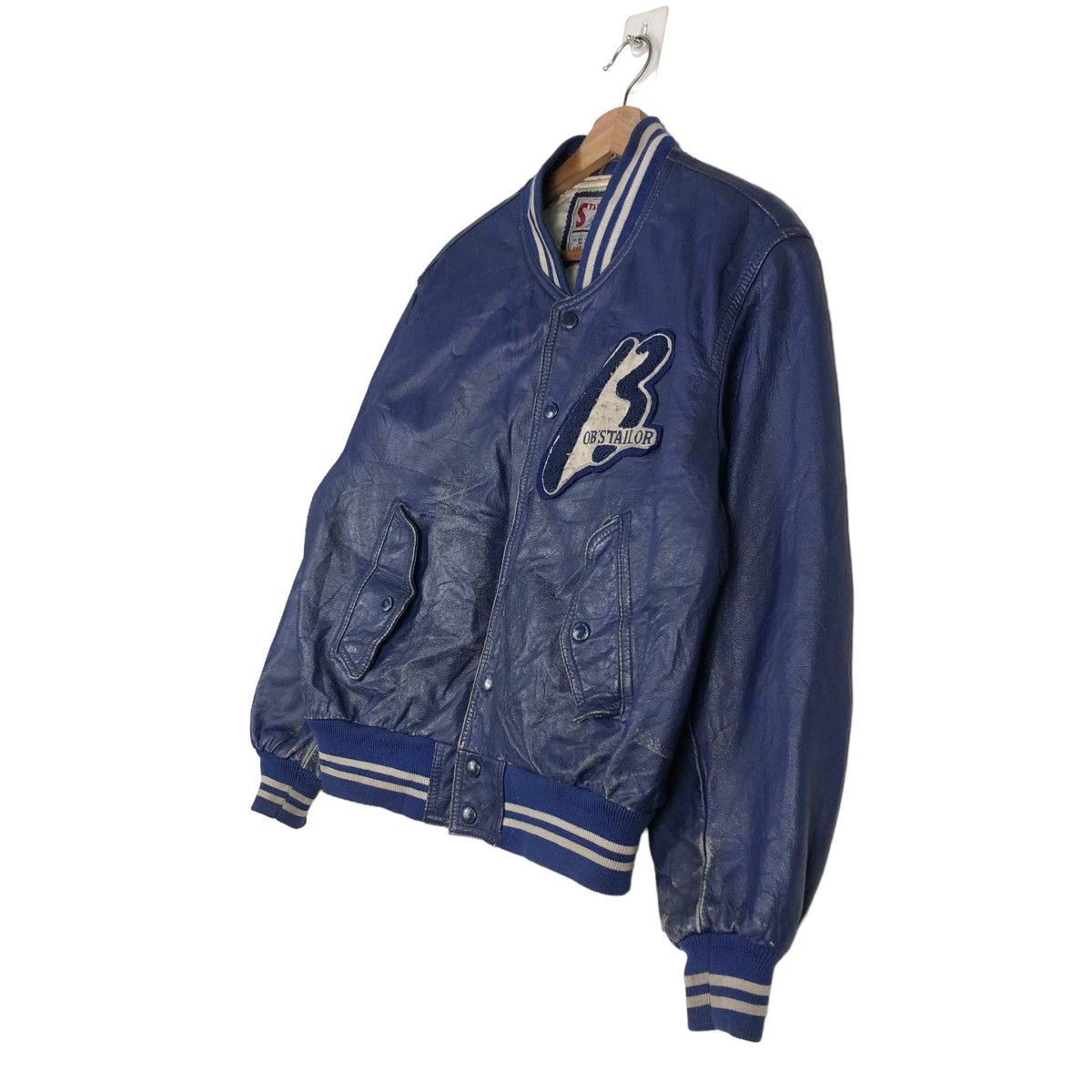 Vintage 🔥VINTAGE LEATHER STADIUM JUMPER JACKET BOB’S TAILOR BIG LOGO Size US M / EU 48-50 / 2 - 5 Thumbnail