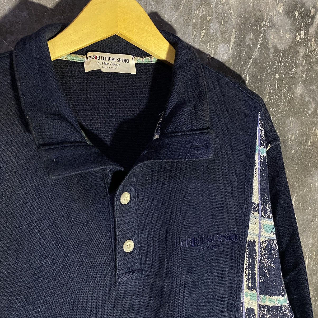 Cerruti 1881 × Vintage CERRUTI 1881 HALFBUTTON SWEATHERSHIRT Size US L / EU 52-54 / 3 - 3 Thumbnail