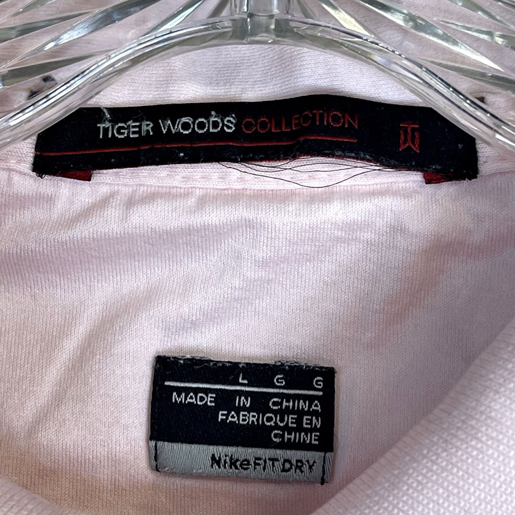 Nike Nike Tiger Woods Polo Shirt Mens L Pink Striped Golf Performance Fit-Dry Regular Size US L / EU 52-54 / 3 - 3 Thumbnail