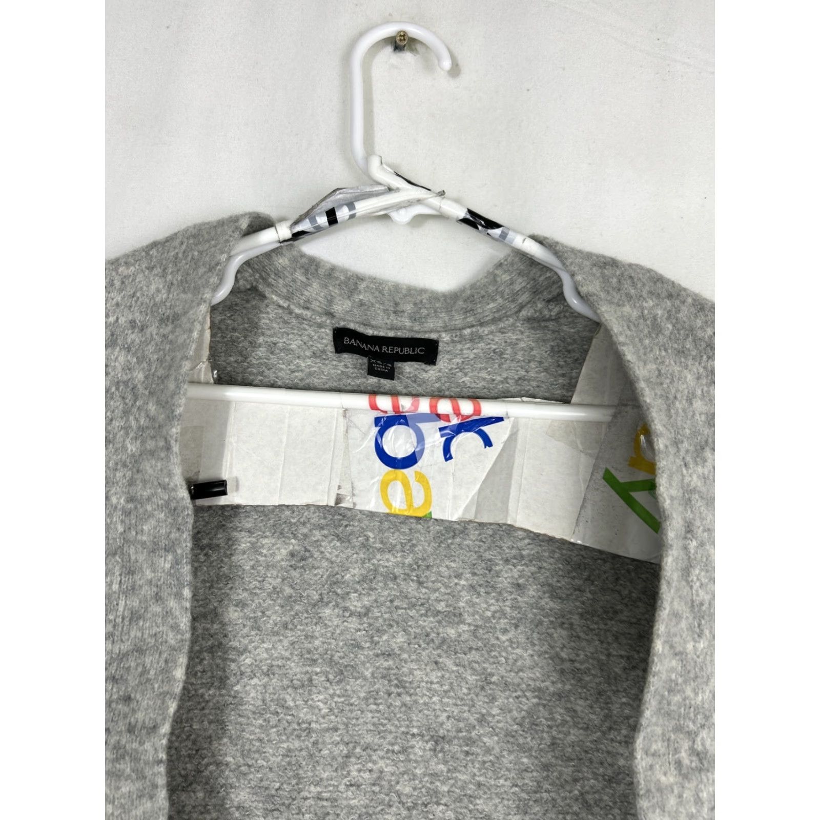 Banana Republic VINTAGE Banana Republic Womens XS/S Cardigan Poncho Gray White Merino Wool Striped Sweater Sleeveless XS Womens Size XS / US 0-2 / IT 36-38 - 5 Thumbnail