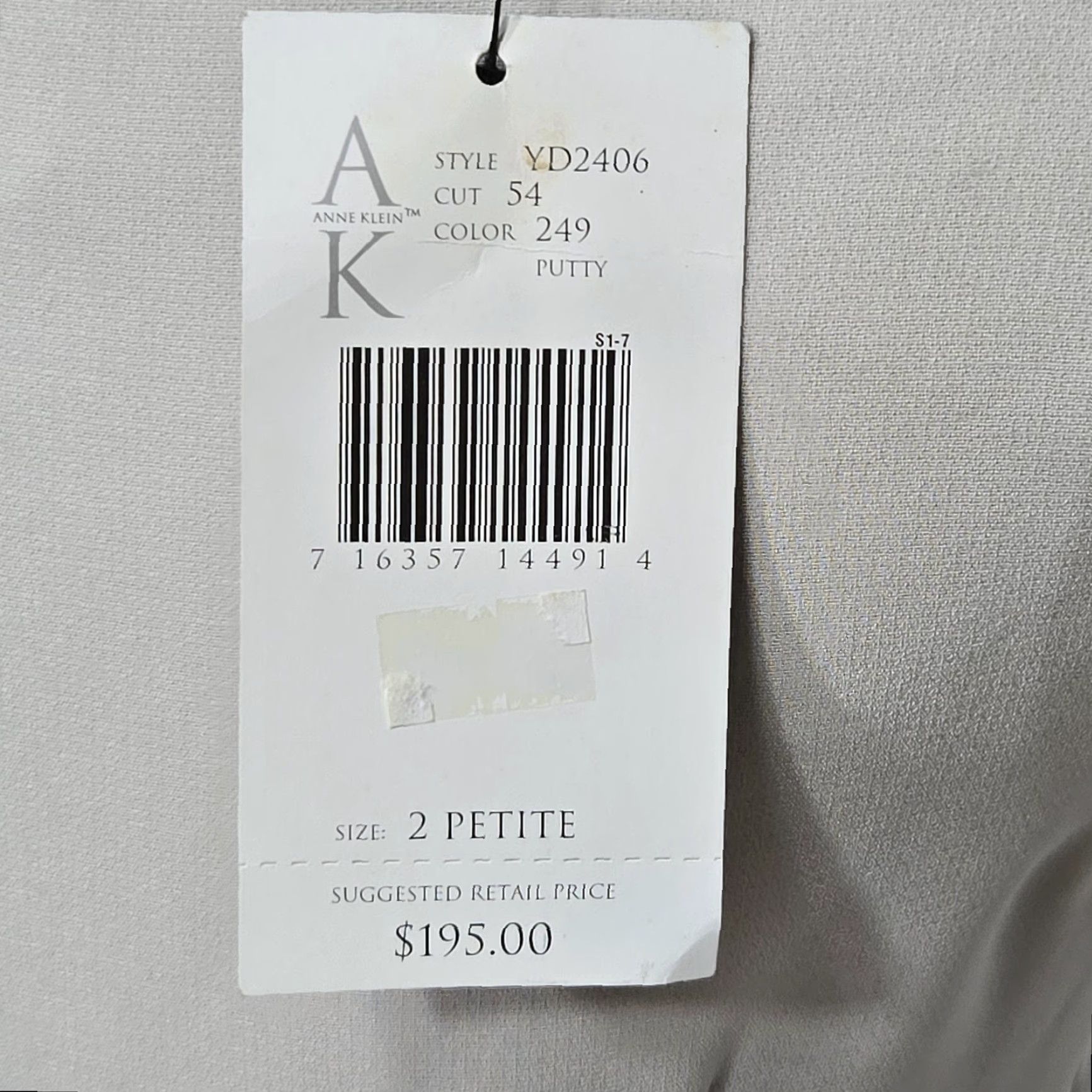 Anne Klein Anne Klein Dress Womens 2 Petite Putty Sleeveless Sheath Career Formal New Tags Size XS / US 0-2 / IT 36-38 - 7 Thumbnail