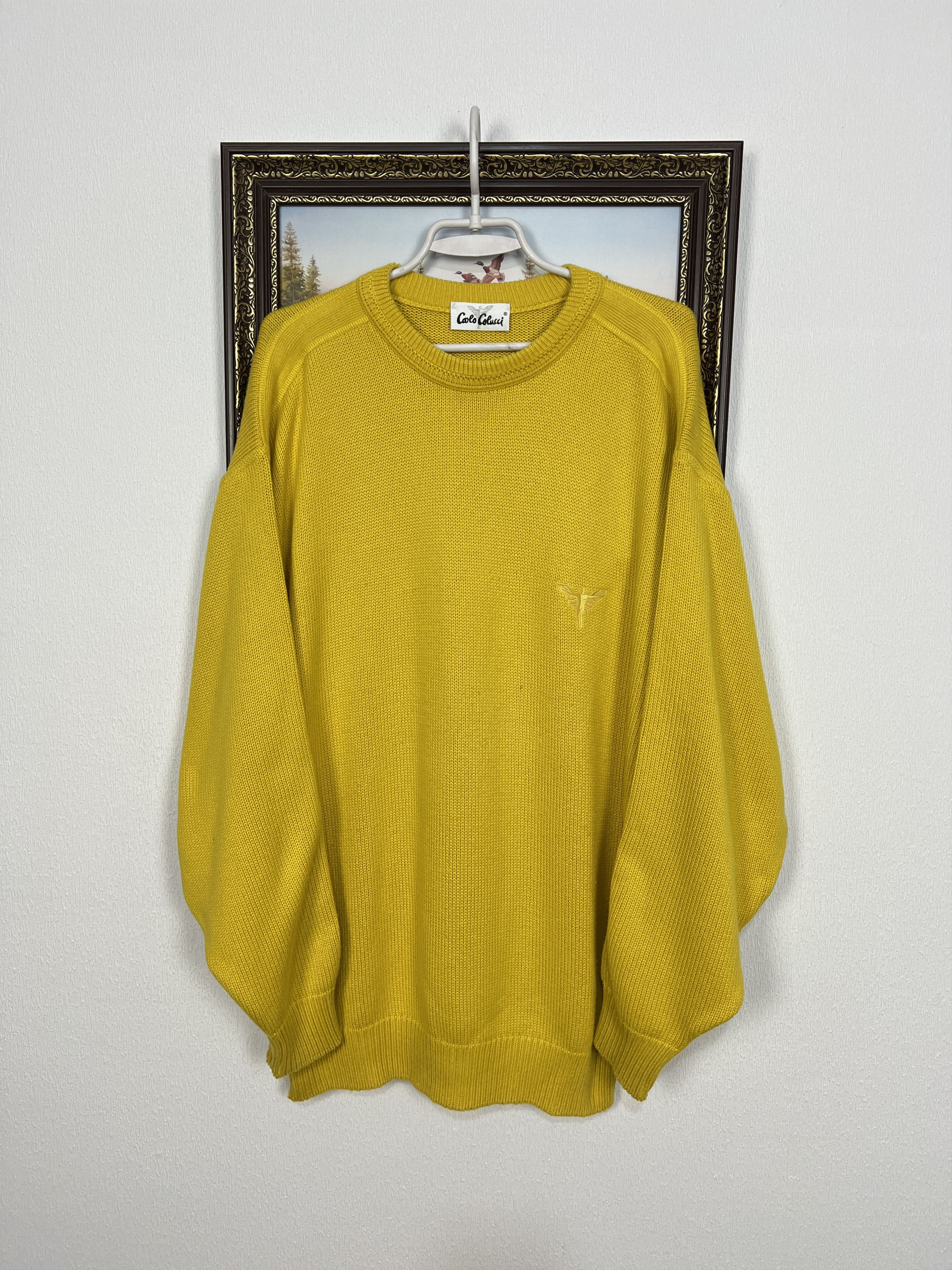 Carlo Colucci Vintage Carlo Colucci Yellow Knit Sweater Pullover Mens Size US XL / EU 56 / 4 - 1 Thumbnail