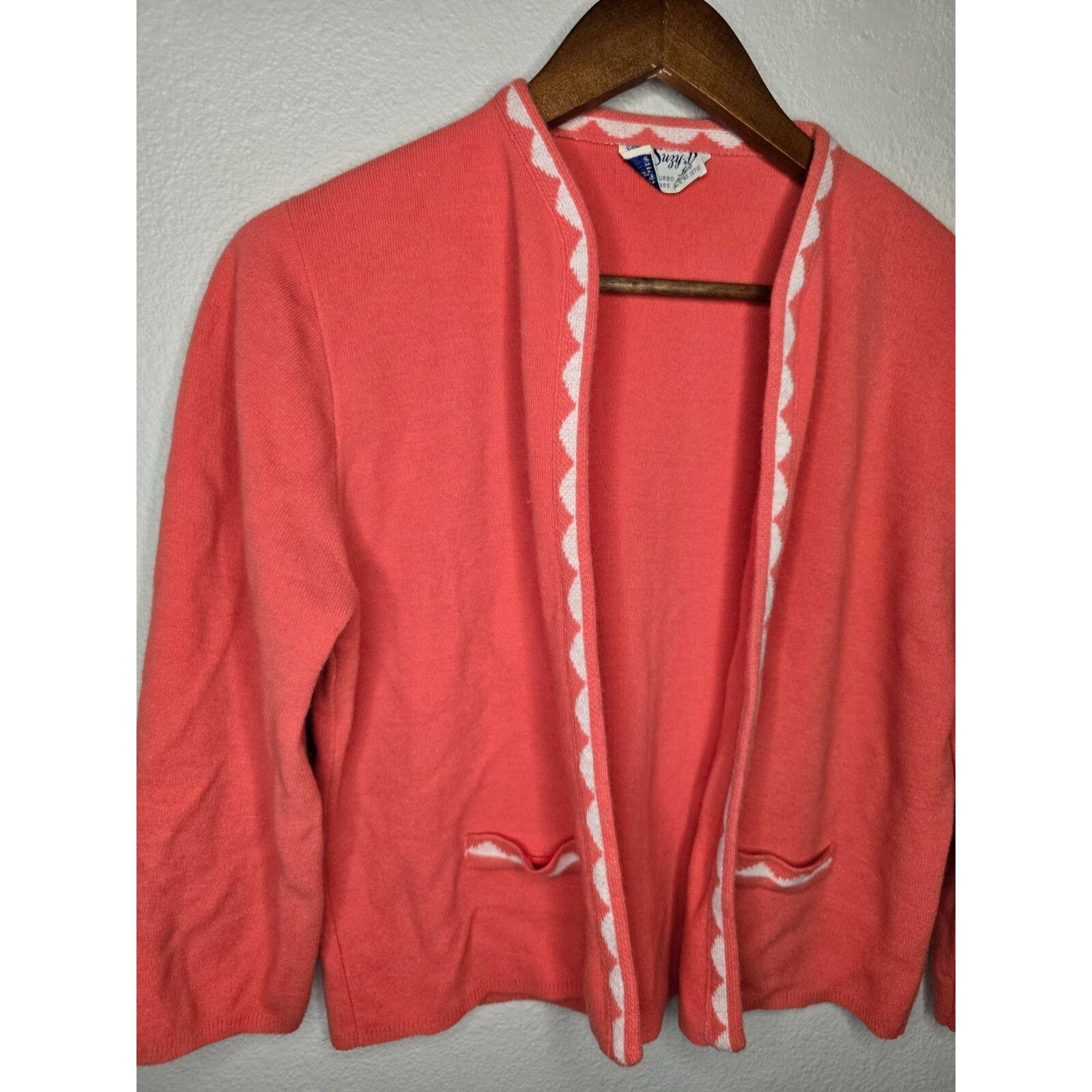 Vintage Vintage Suzy Dee Sweater Womens Small Coral Pink Cardigan S Size S / US 4 / IT 40 - 3 Thumbnail