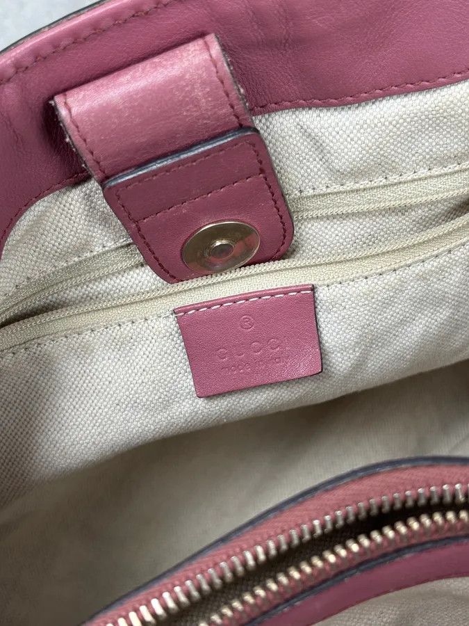 Gucci 2000s Gucci Sukey Monogram Pink Leather Handle Bag Size ONE SIZE - 17 Thumbnail