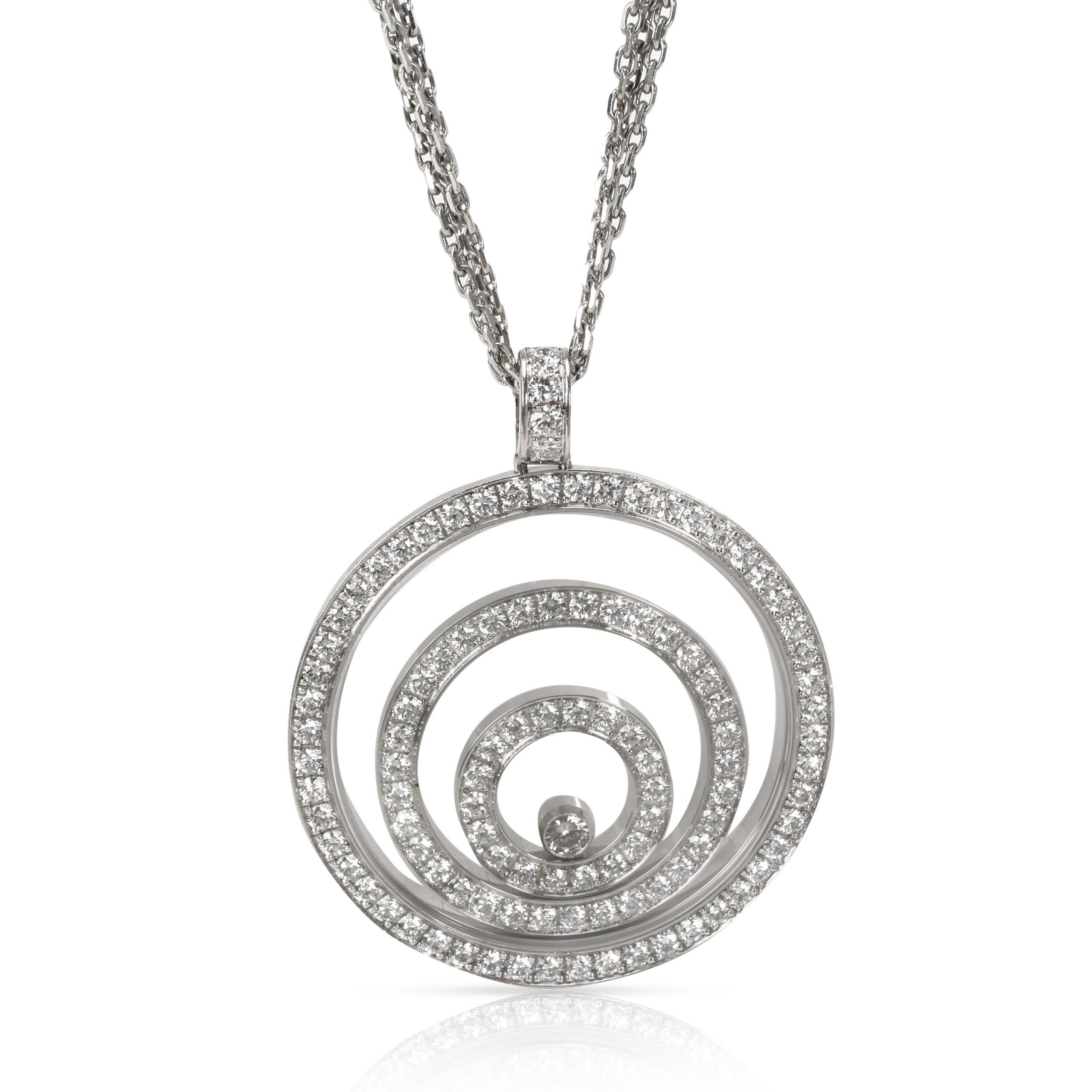 image of Chopard Happy Spirit Diamond Pendant In 18K White Gold (1.97 Ctw), Women's