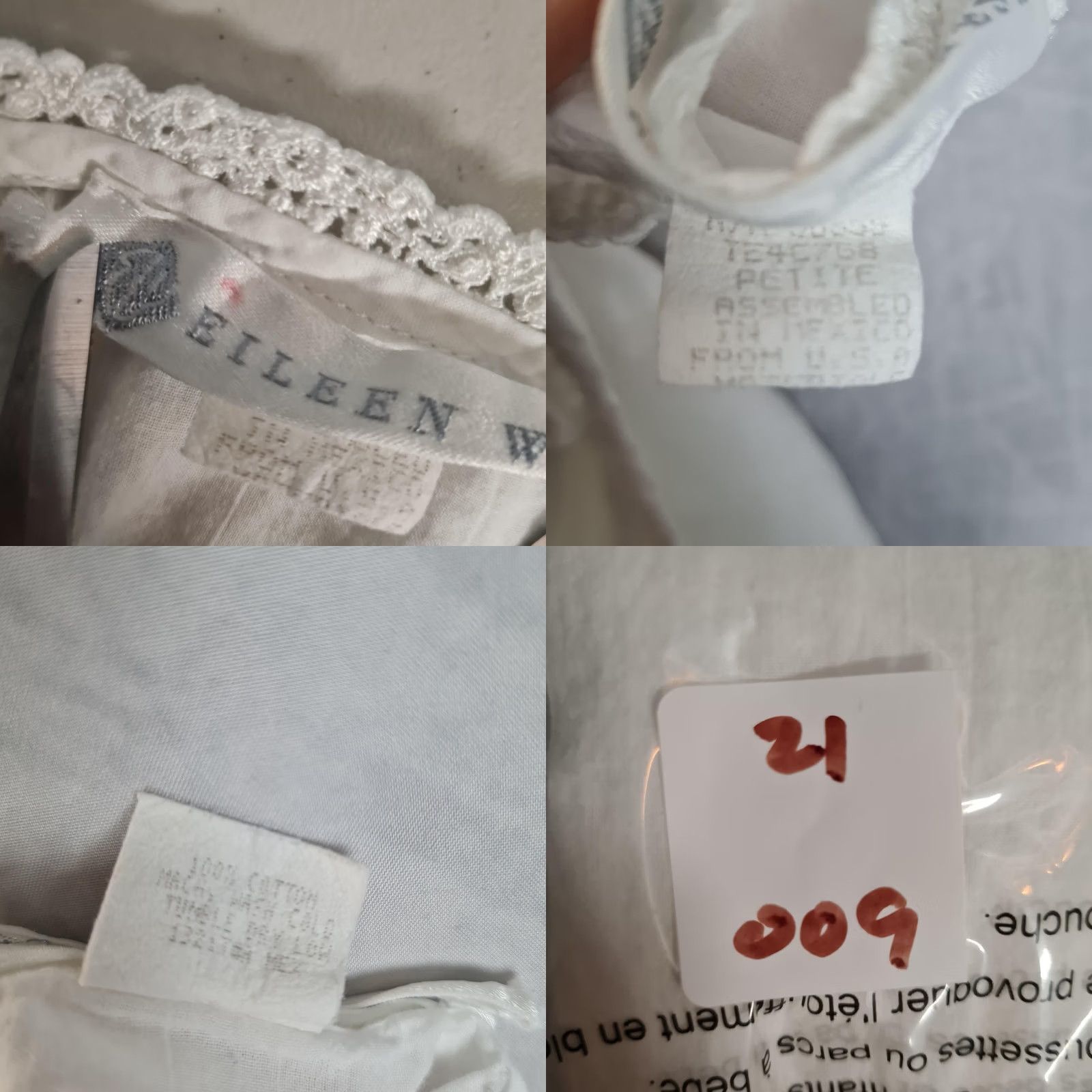Vintage Eileen West Chemise Nightgown Womens Petite White Lace Pintuck Sleeveless Size ONE SIZE - 11 Thumbnail