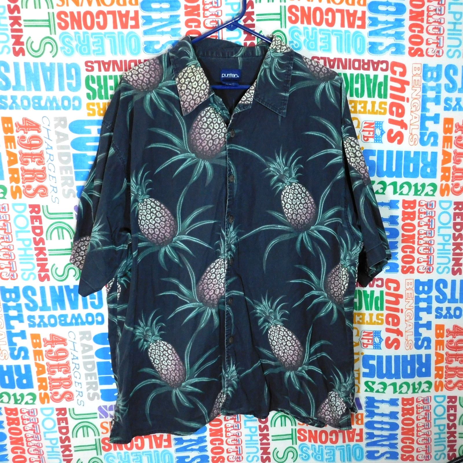 Puritan 90s Puritan All Over Pineapple Print Hawaiian Shirt Size XL Size US XL / EU 56 / 4 - 1 Thumbnail