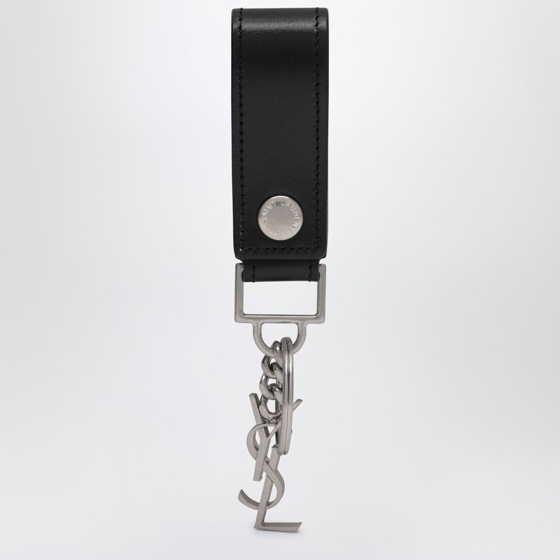 Saint Laurent Paris Saint Laurent Cassandre Black Leather Keychain Size ONE SIZE - 1 Thumbnail