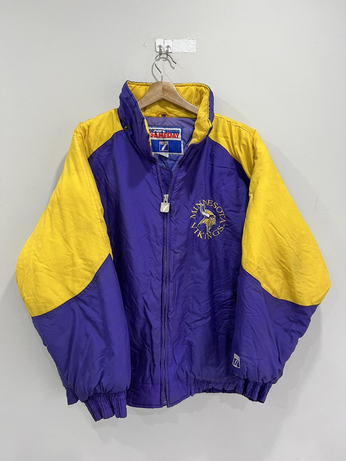 Image of Vintage 90's Minnesota Vikings Jacket in Purple, Men's (Size XL)