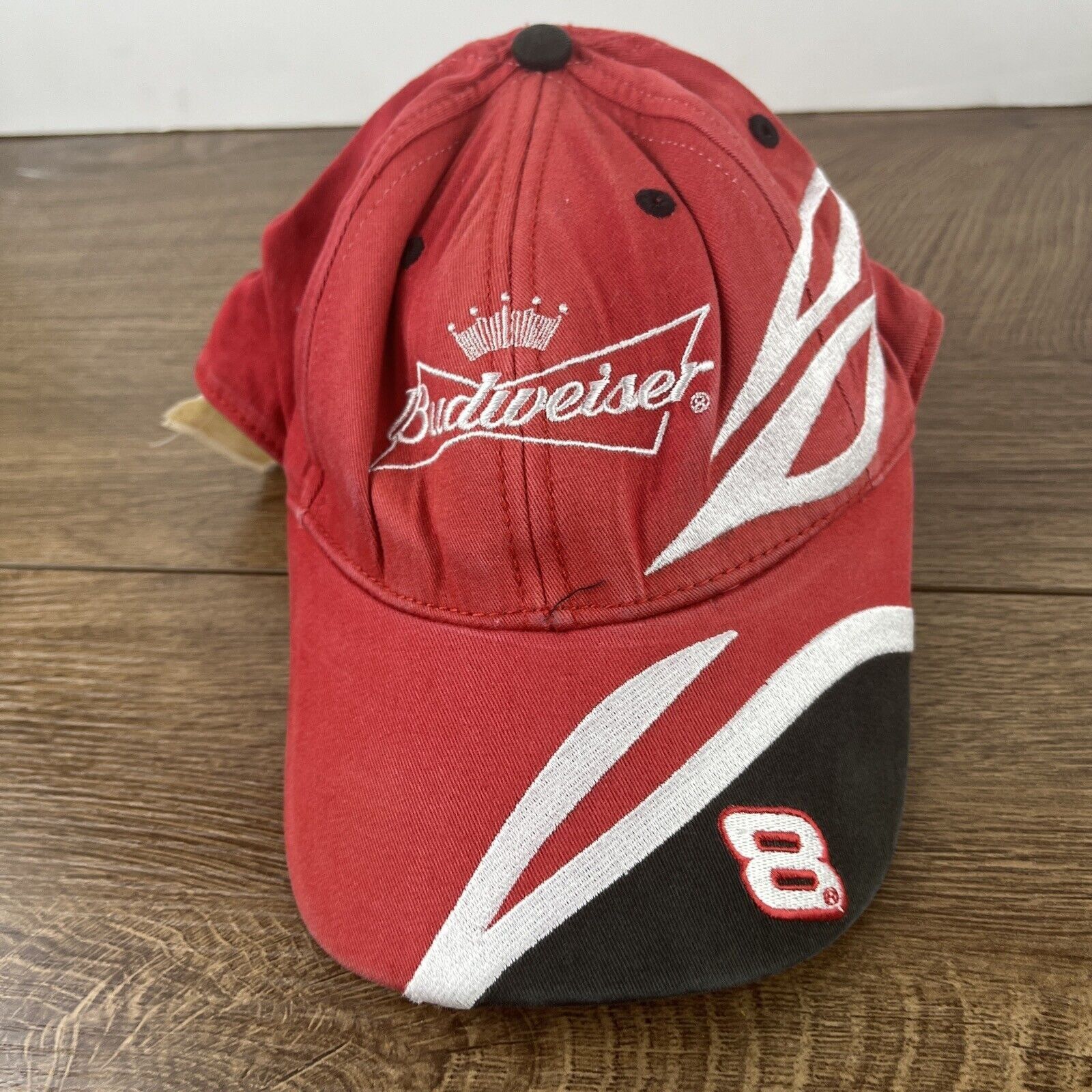 Budweiser Dale Jr 8 Hat Dale Earnhardt Budweiser 8 Red Hat Adjustable Size ONE SIZE - 6 Thumbnail