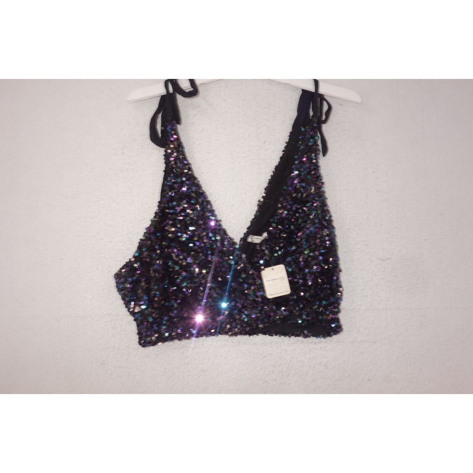 Free People NEW Free People Intimately Big Night Sequin Crop Top Size S / US 4 / IT 40 - 3 Thumbnail