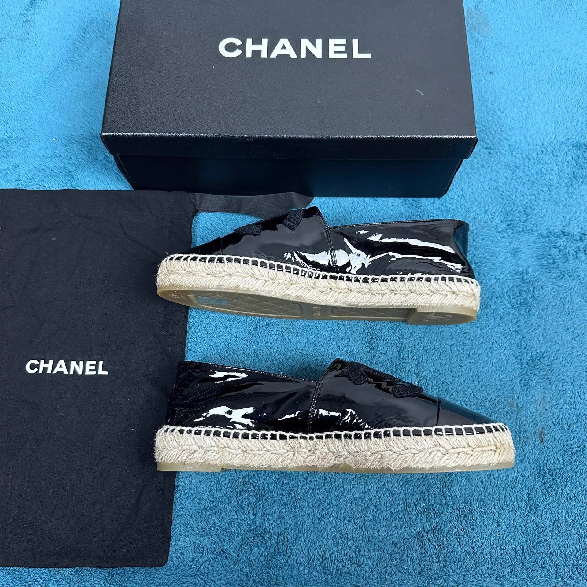Chanel Chanel Patent Leather Fisherman Shoes Black 38 New Size US 7.5 / IT 37.5 - 3 Thumbnail