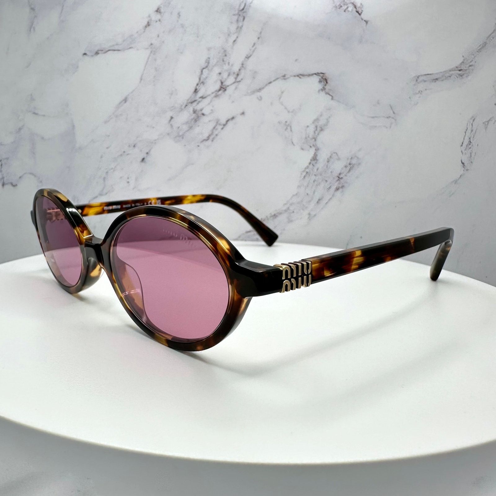 Miu Miu MIU MIU Sunglasses New Brown Gold Metal Logo Authentic Size ONE SIZE - 17 Thumbnail