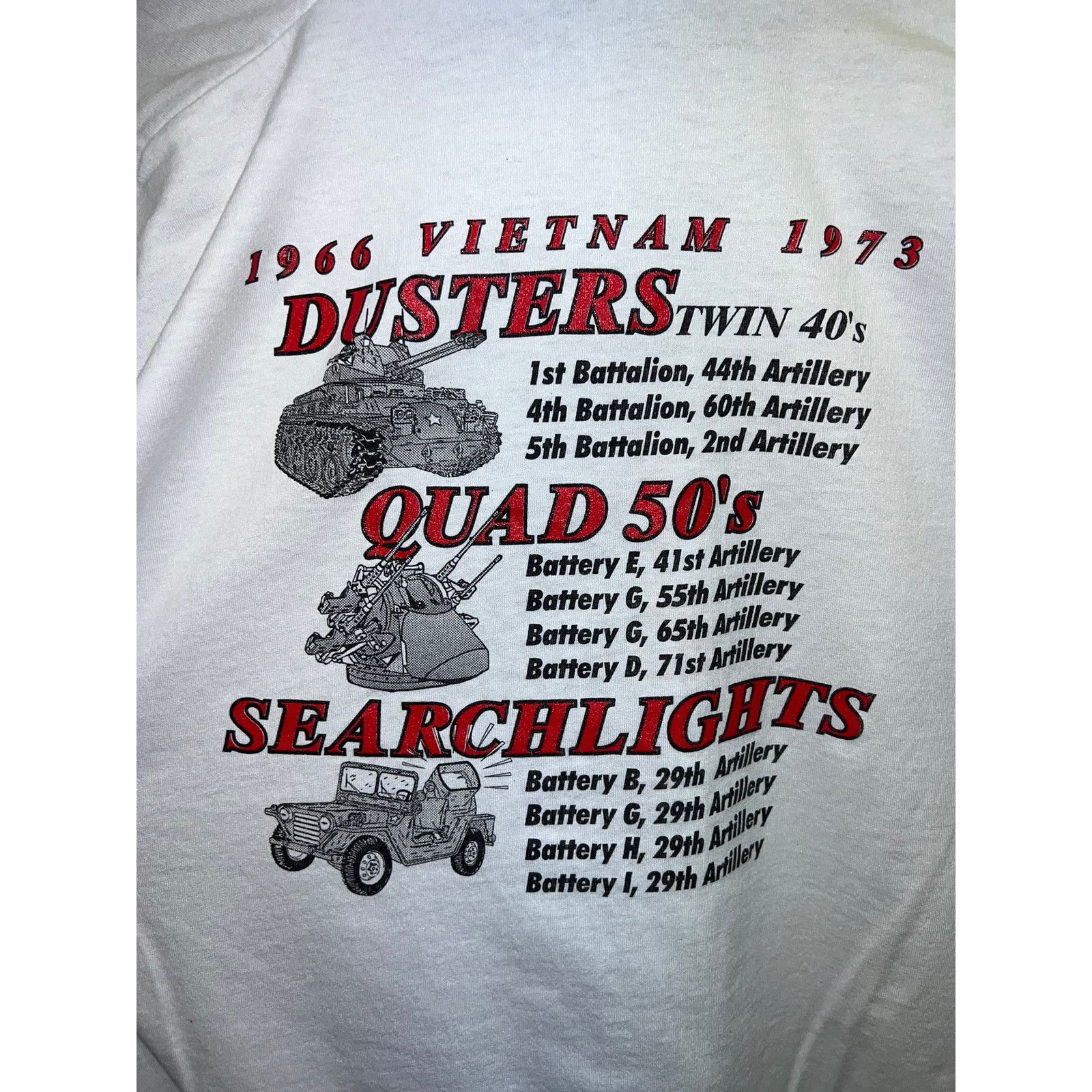 Fruit Of The Loom 90s Dusters Quads Searchlights Vietnam Army Soldier Shirt 3X Size US XXL / EU 58 / 5 - 11 Thumbnail