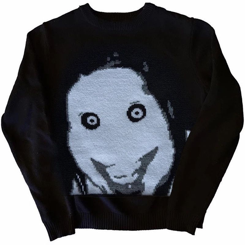 Japanese Brand Retro Knitted Pullover Anime Devil Size US L / EU 52-54 / 3 - 1 Thumbnail