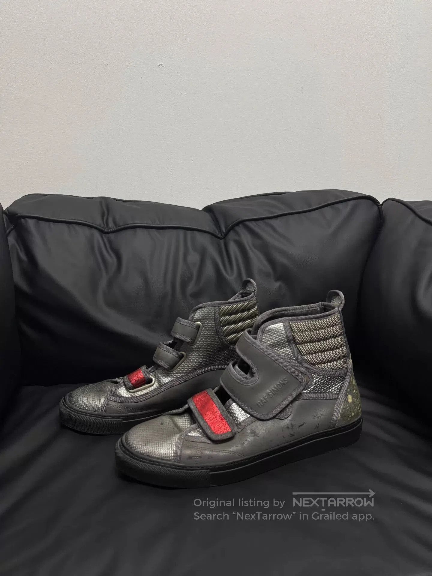 Raf Simons Multi High-Top Sneakers with Strap Accents. Size US 9 / EU 42 - 2 Thumbnail