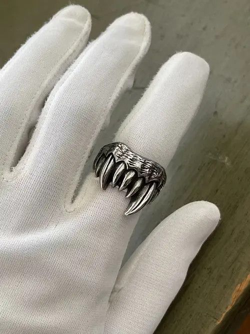 Vintage Stainless Fang Punk Ring Size ONE SIZE - 3 Thumbnail