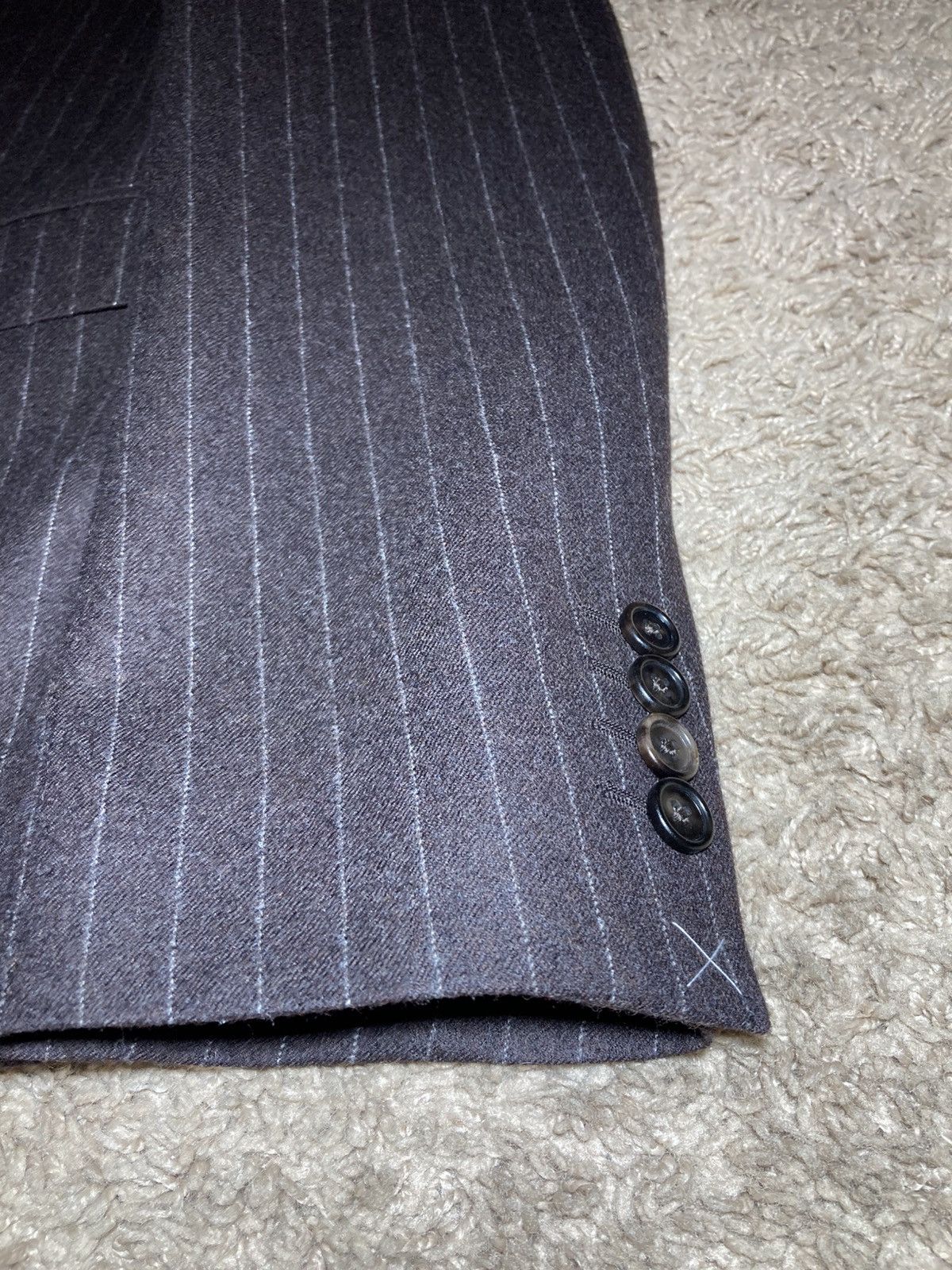 Celine New AW23 Celine Striped Carnaby 2B Jacket 48 Chocolate Hedi Size 48S - 3 Thumbnail