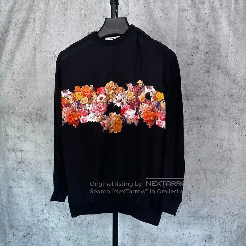 Givenchy Givenchy Black Silk Long Sleeve Sweatshirt . Size S / US 4 / IT 40 - 1 Thumbnail