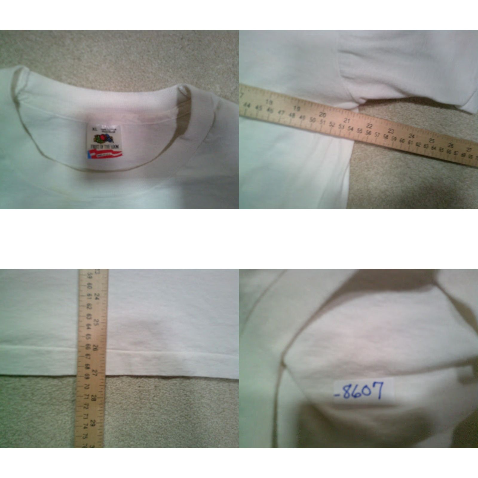 Fruit Of The Loom VINTAGE Fruit of the Loom T-Shirt Mens Large White 90s Single Stitch Crew Neck Short Sleeve USA 90s Art Logo Regular White Size US L / EU 52-54 / 3 - 8 Thumbnail