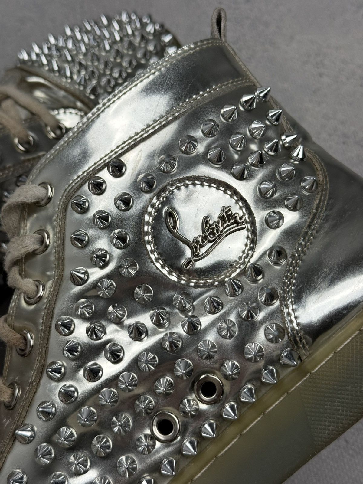 Christian Louboutin Christian Louboutin Louis Flat Antispecchio Spike Silver Size US 9 / EU 42 - 17 Thumbnail