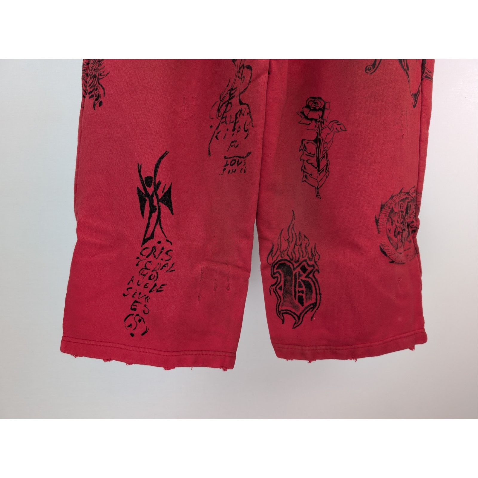 Balenciaga o1rshd1 Baggy Sweatpants & Joggers in Red/Black Size US 32 / EU 48 - 14 Thumbnail