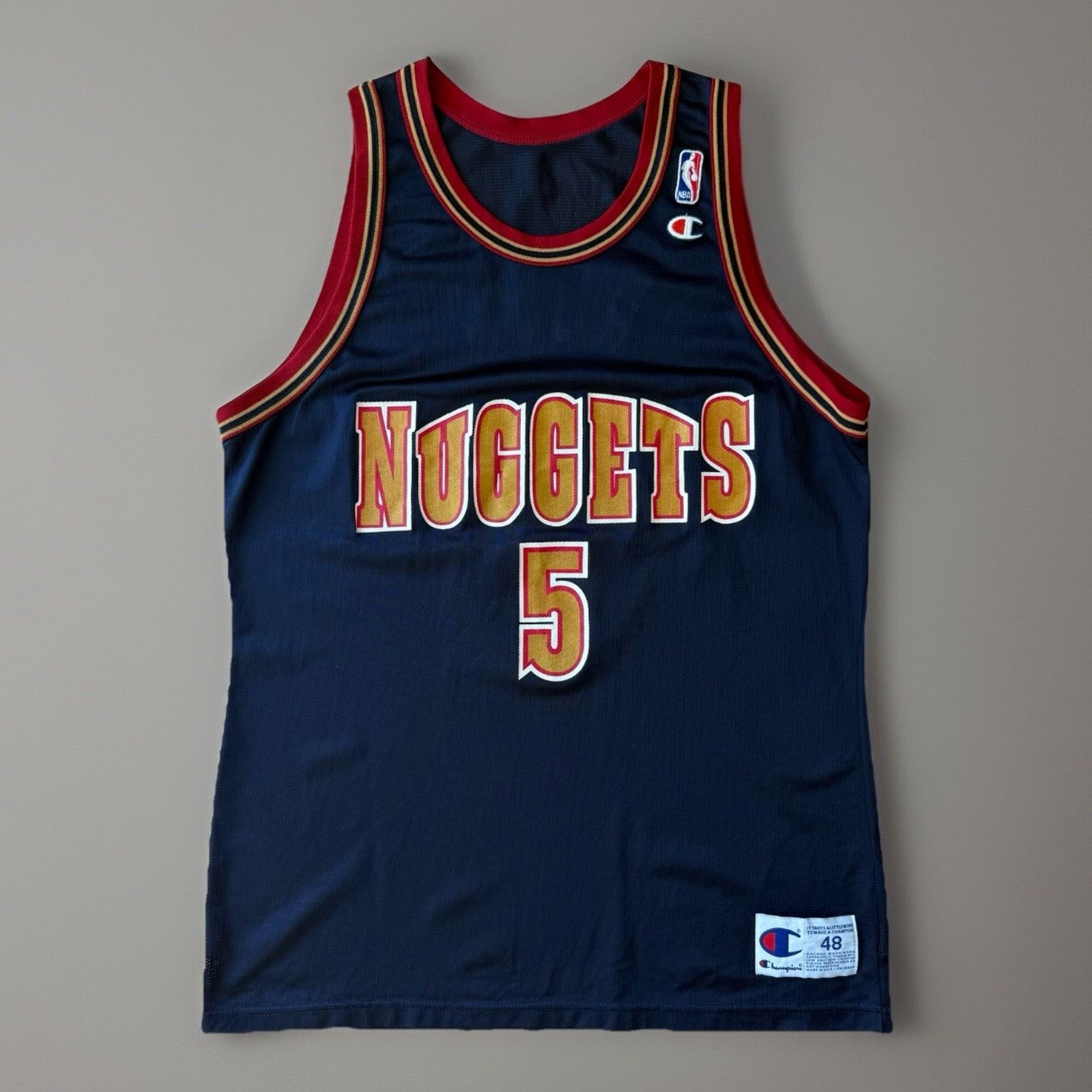 Vintage Jalen Rose Denver Nuggets Jersey 48 Navy 90s