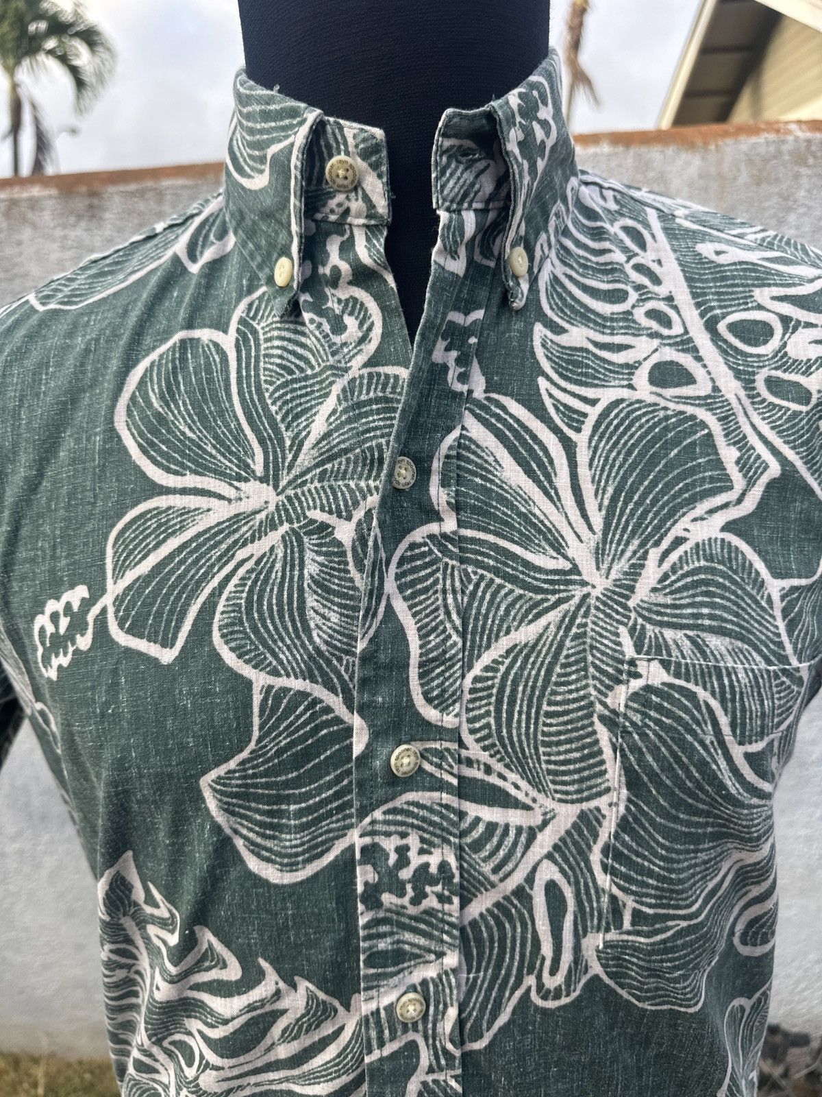 Reyn Spooner Reyn Spooner Hawaiian Print Full Button Green/White Men's XS Size US XS / EU 42 / 0 - 3 Thumbnail