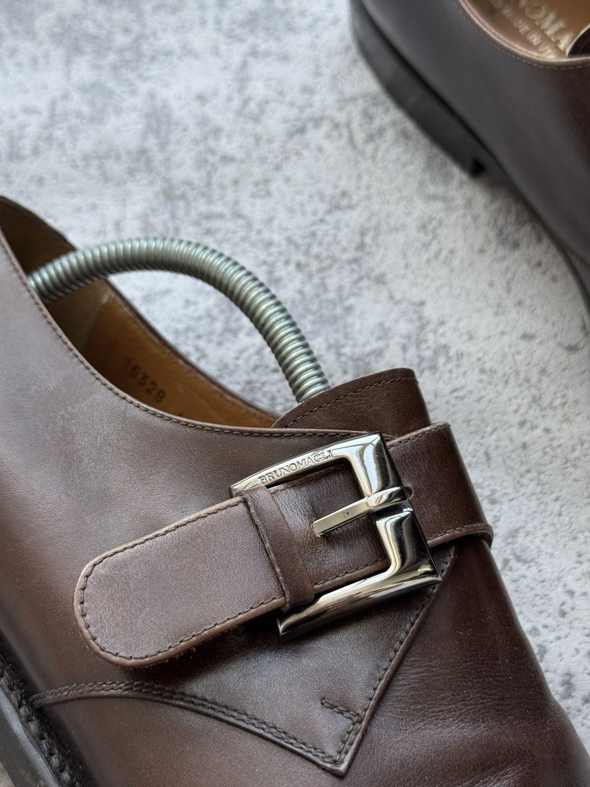 Bruno Magli BRUNO MAGLI Lucio Dark Brown Leather Single Monk Shoe Size US 11 / EU 44 - 3 Thumbnail