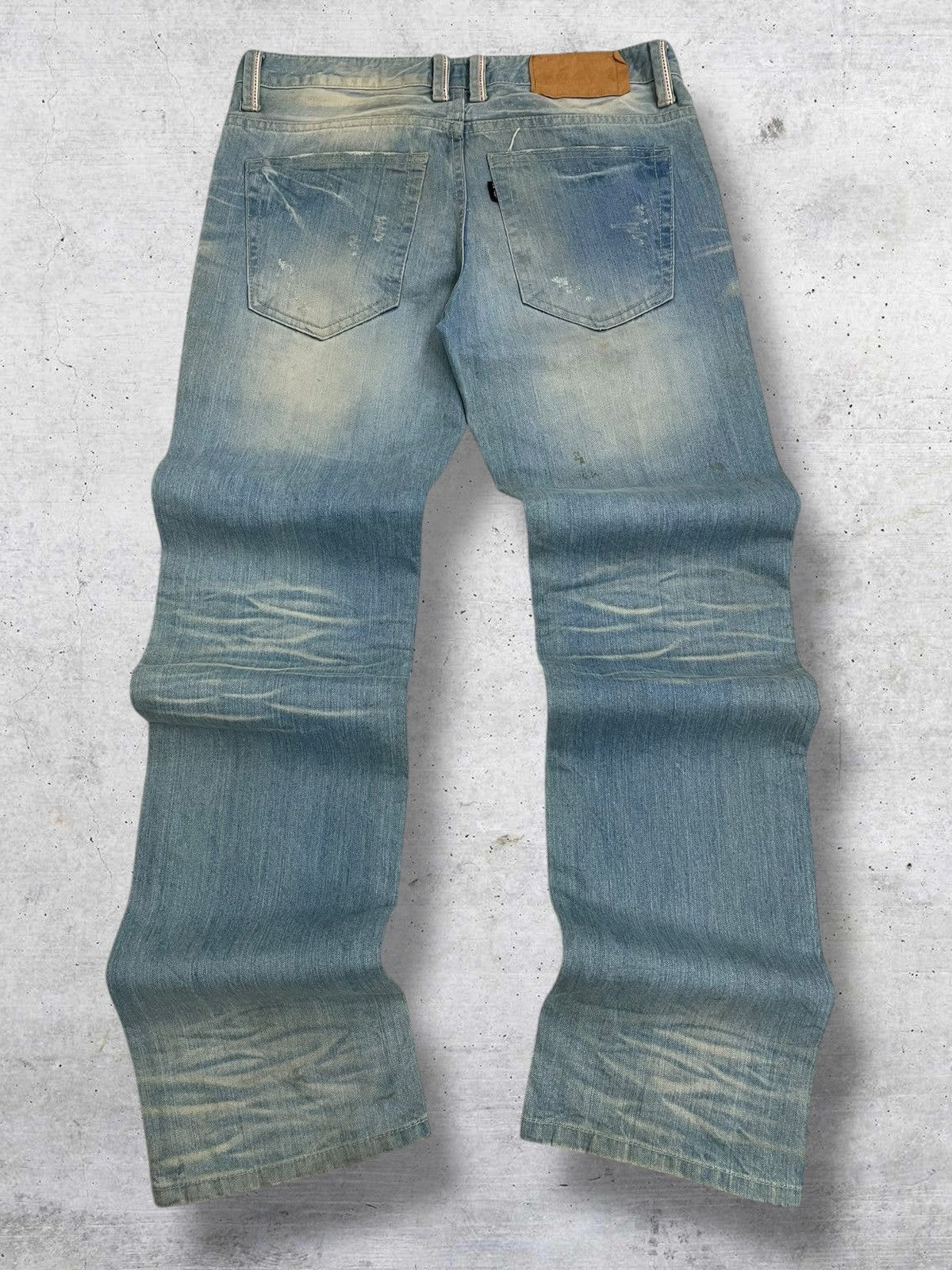 If Six Was Nine VINTAGE DAISY 90S JAPAN DESIGNER BORO PATCHWORK RIPPED DENIM Size US 31 - 9 Thumbnail
