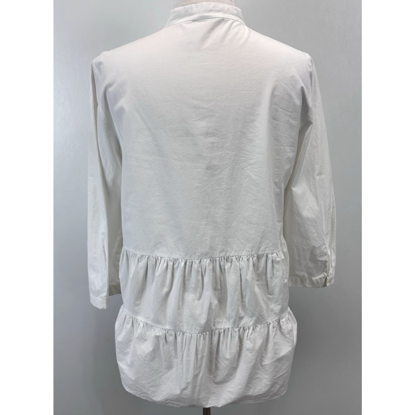 Cos VINTAGE COS Tunic Blouse Sz 10 Women’s White Cotton Long Sleeve Classic Capsule Size L / US 10 / IT 46 - 3 Thumbnail
