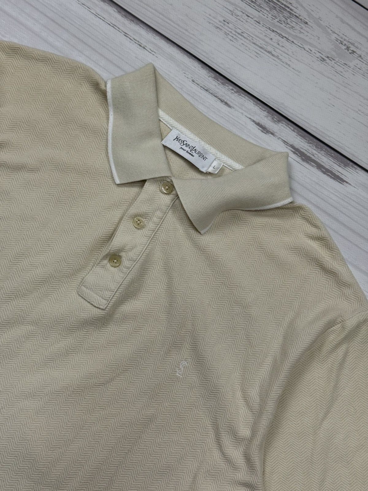 Yves Saint Laurent YSL Yves Saint Laurent Pour Homme Short Sleeve Polo Shirt Size US L / EU 52-54 / 3 - 2 Thumbnail