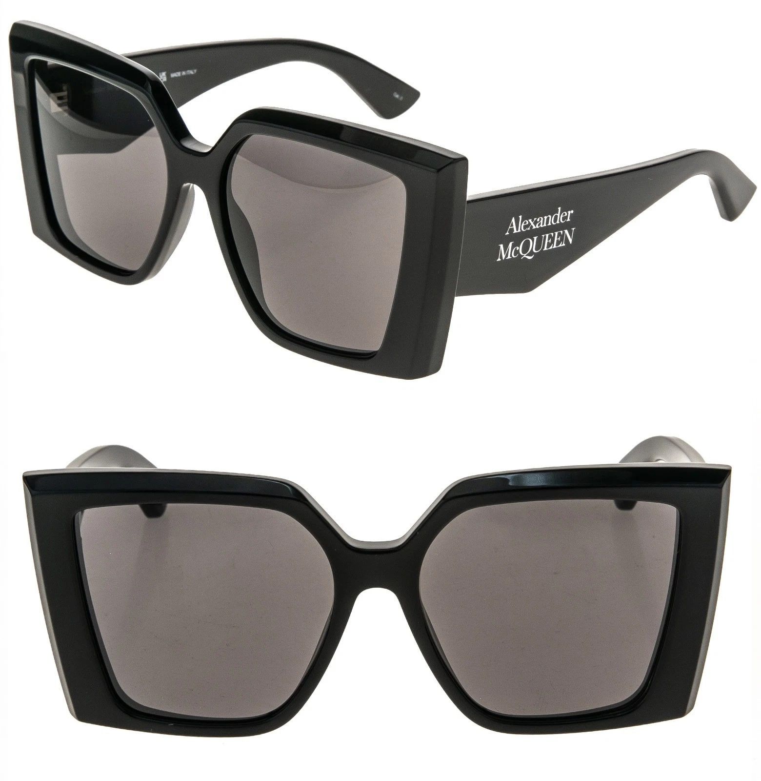 Alexander McQueen ALEXANDER MCQUEEN AM0467S 0467 Black Angular Sunglasses 001 Size ONE SIZE - 1 Thumbnail