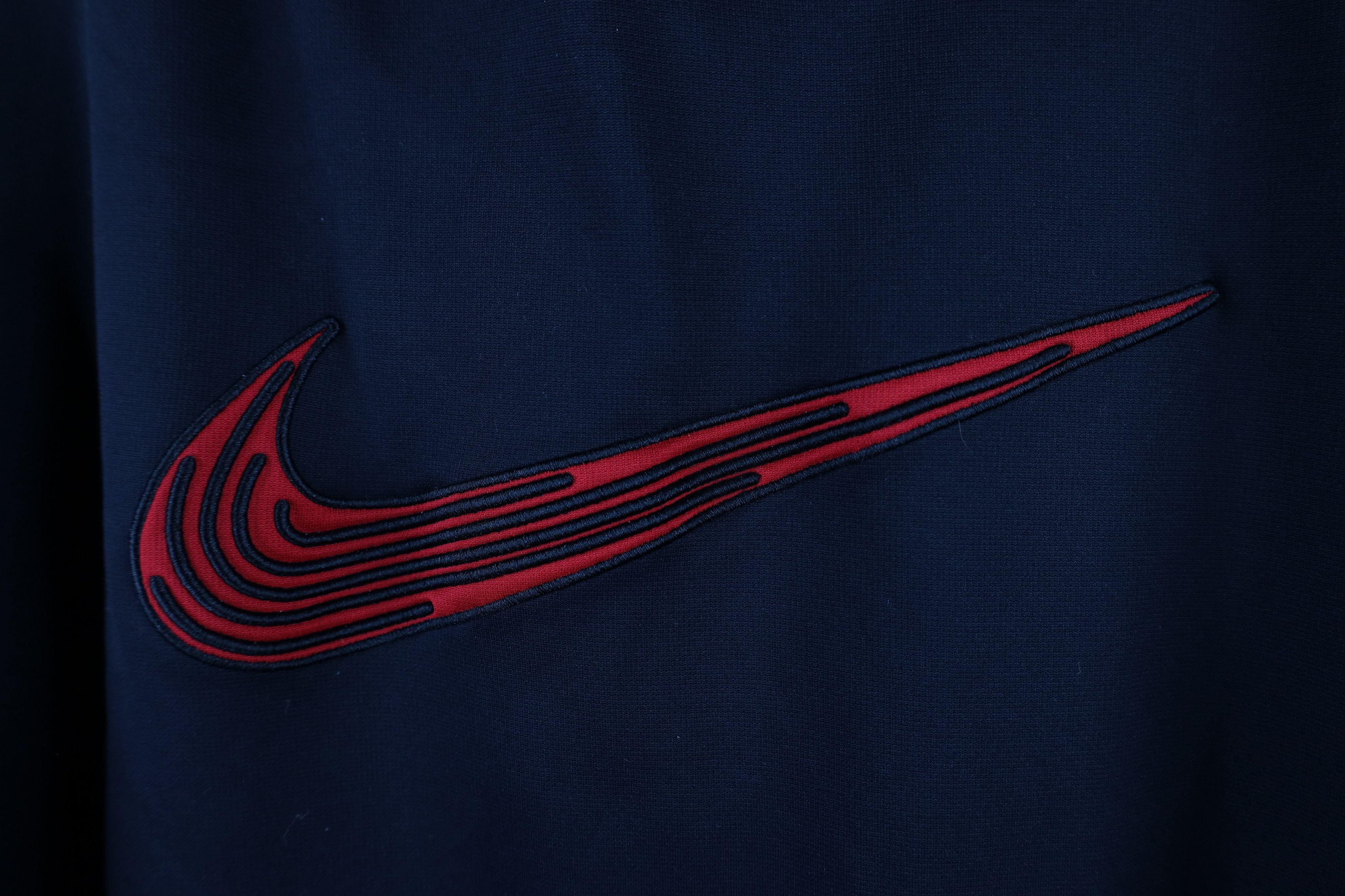 Nike × Vintage Vintage Nike Travis Scott Big Swoosh Logo Hoodie Black Size US L / EU 52-54 / 3 - 4 Thumbnail