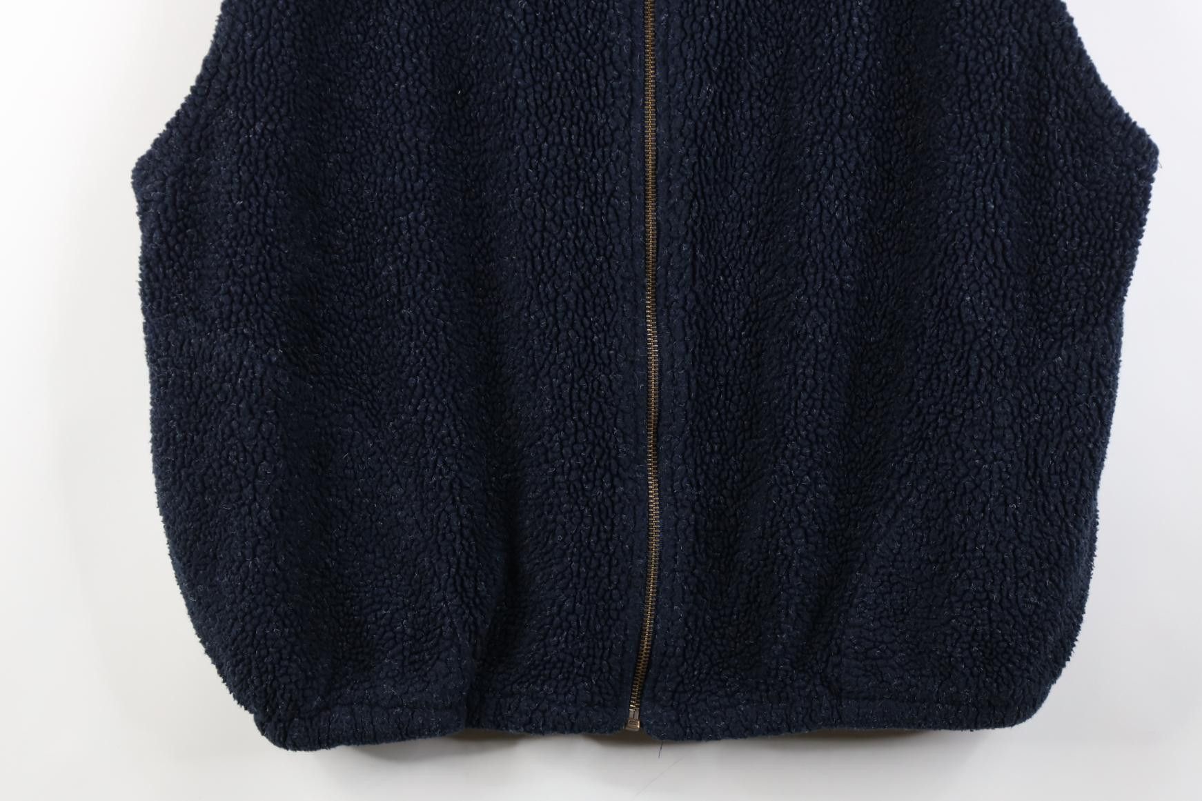 Vintage Vintage 90s Streetwear Fleece Full Zip Vest Jacket Navy Blue Size US XL / EU 56 / 4 - 3 Thumbnail