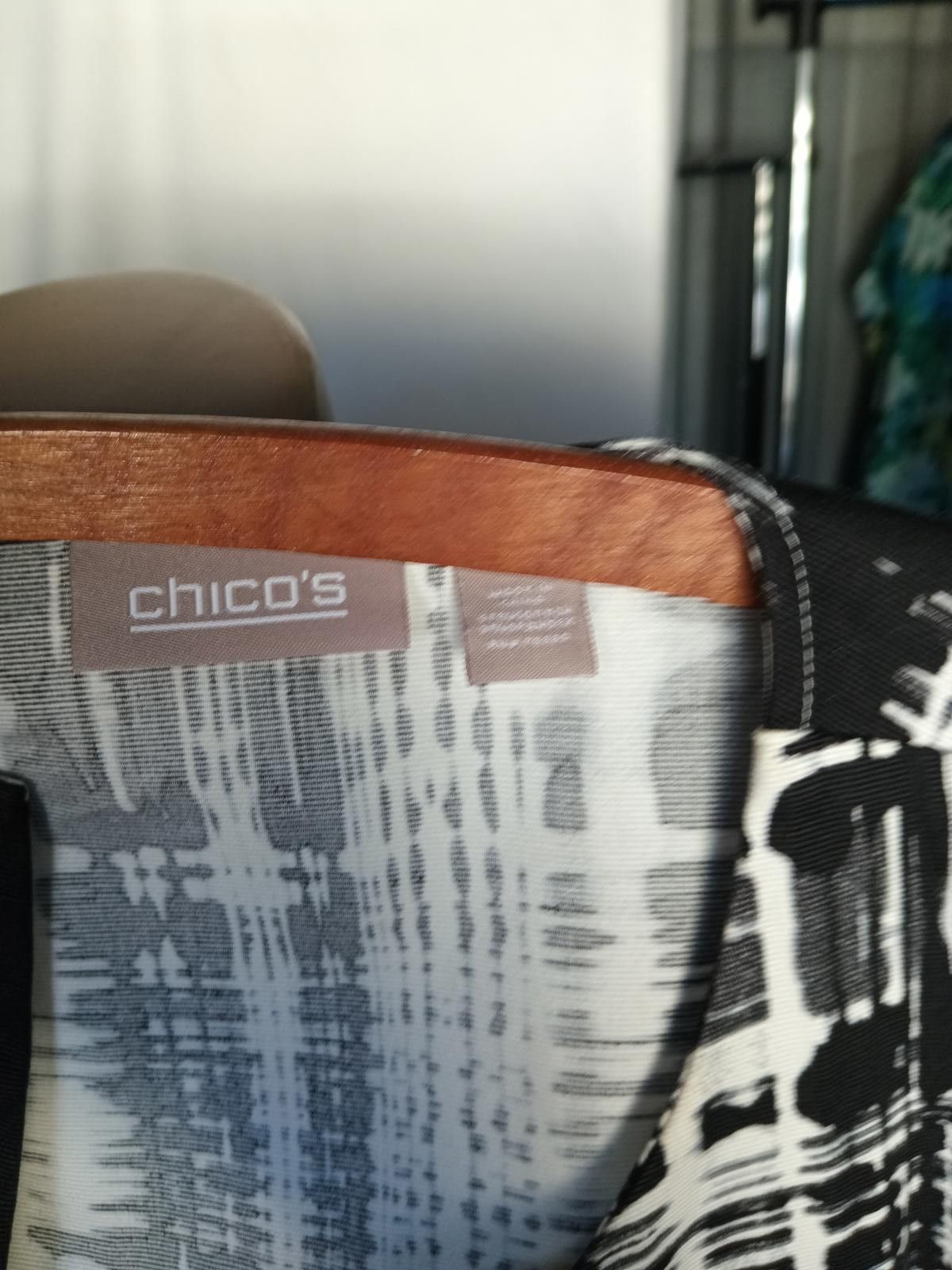 Chicos Chico's Stylish Black & White Printed Jacket Size ONE SIZE - 3 Thumbnail