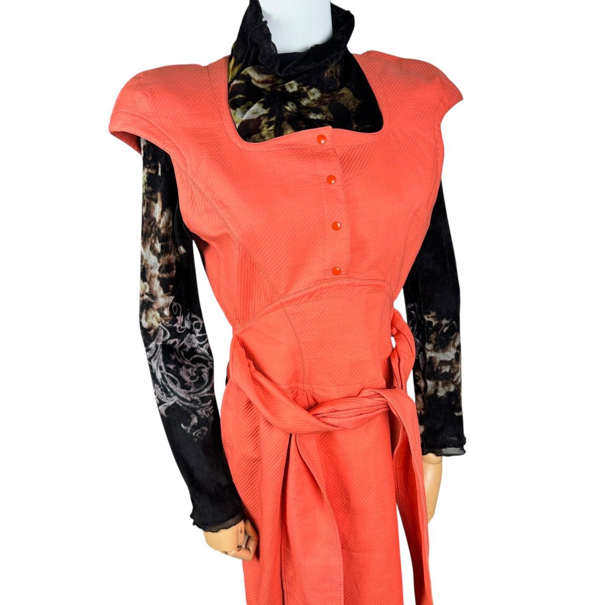 Thierry Mugler 🌟THIERRY MUGLER DRESS SNAP BUTTON SLEEVELESS Size S / US 4 / IT 40 - 2 Thumbnail