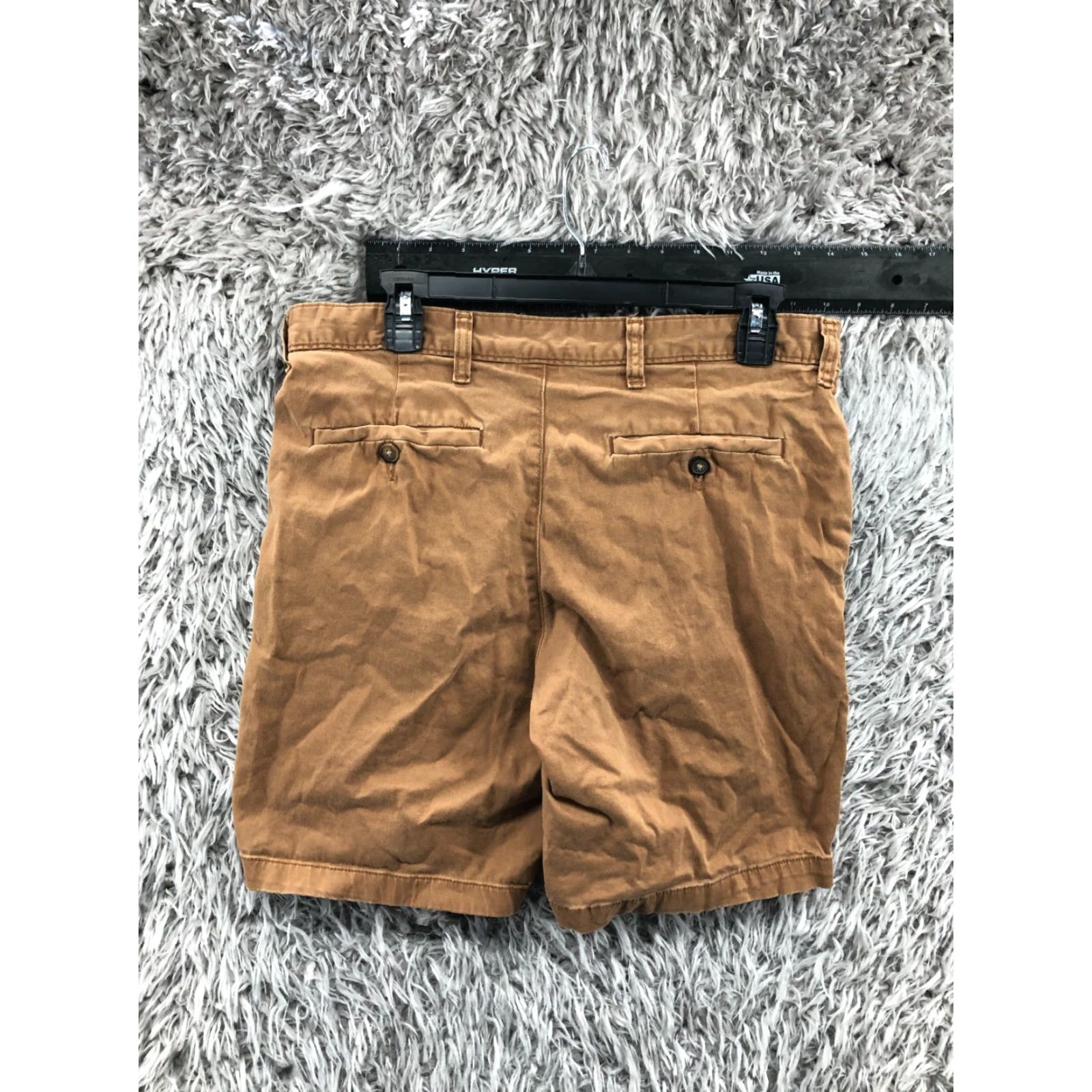 George George Mens Chino Shorts 32 Mid Rise Medium Wash Beige Brown Size US 32 / EU 48 - 4 Thumbnail