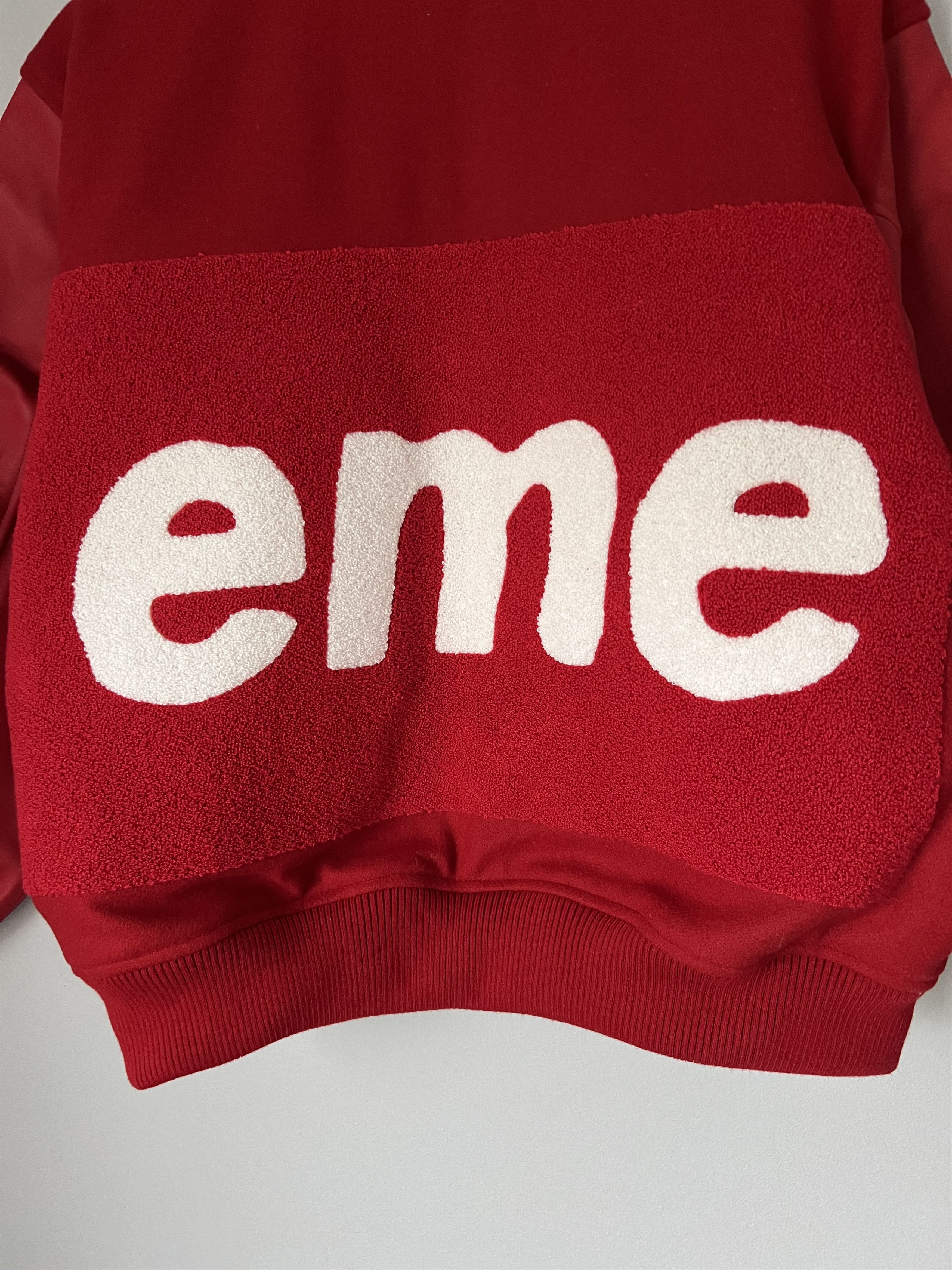 Supreme Supreme Big Logo Chenille Logo Varsity Jacket in Red Size US M / EU 48-50 / 2 - 7 Thumbnail