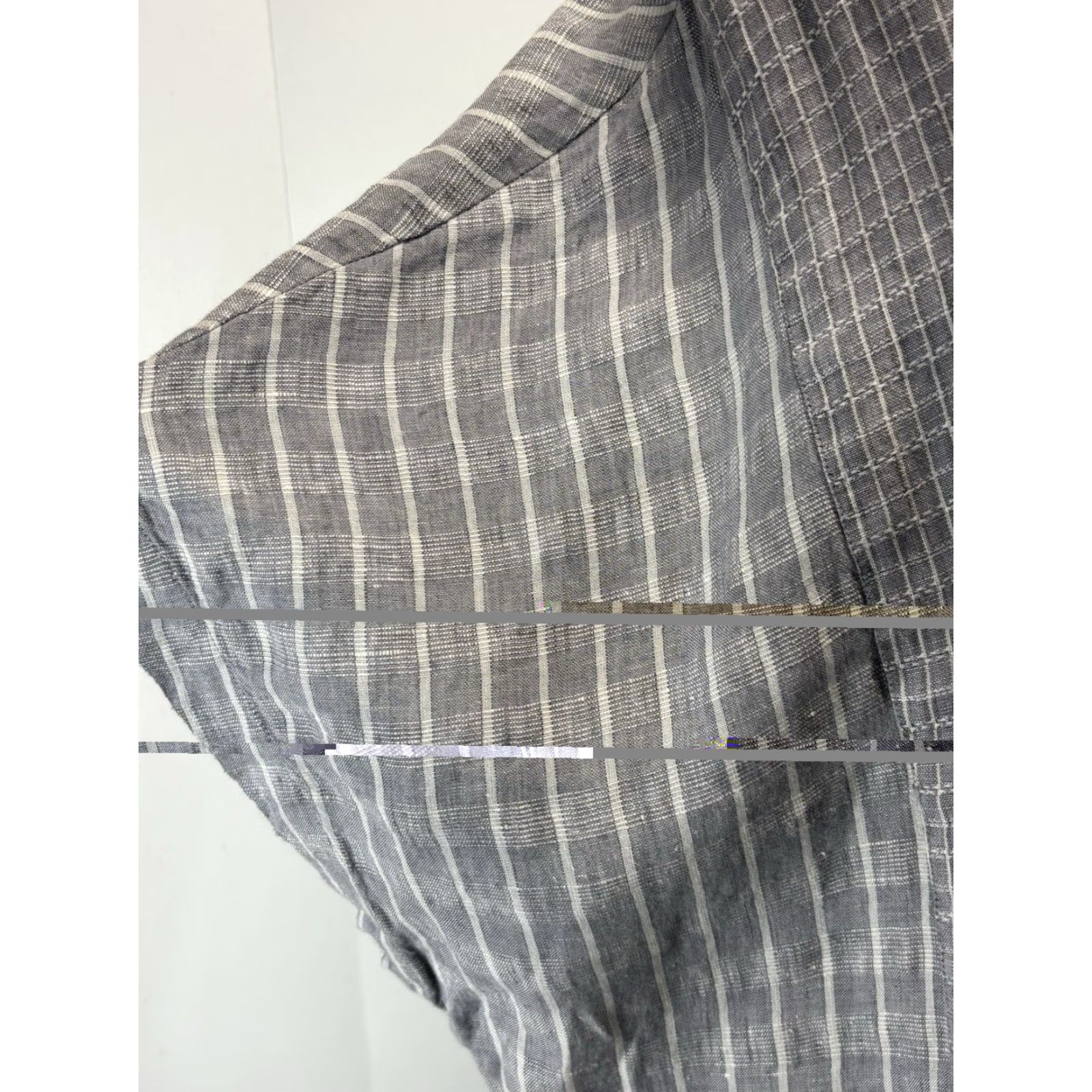 Vintage POETRY 100% Linen Kimono Jacket Women’s Large Regular 16/18 Grey White Check Lagenlook Minimal Pockets Lightweight Breathable Size XXL / US 16-18 / IT 52-54 - 7 Thumbnail